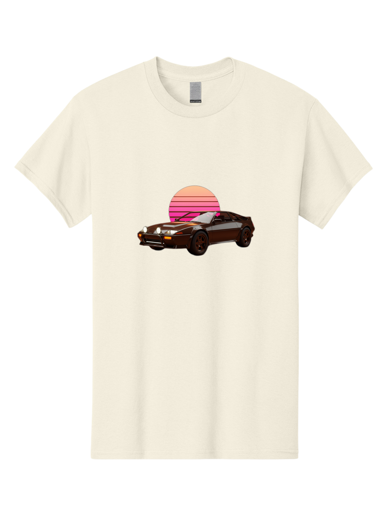 Nissan-240Z Men'S Graphic Tee, 100% Cotton, Comfortable Casual Summer Wear, Machine Washable, Vintage Sports Car, Retro Style, Dusk Scene, Gradient Sunset, Nostalgic Feel, Classic Automobile, Vintage Vibes, Iconic Design, Automotive Art, Bab036