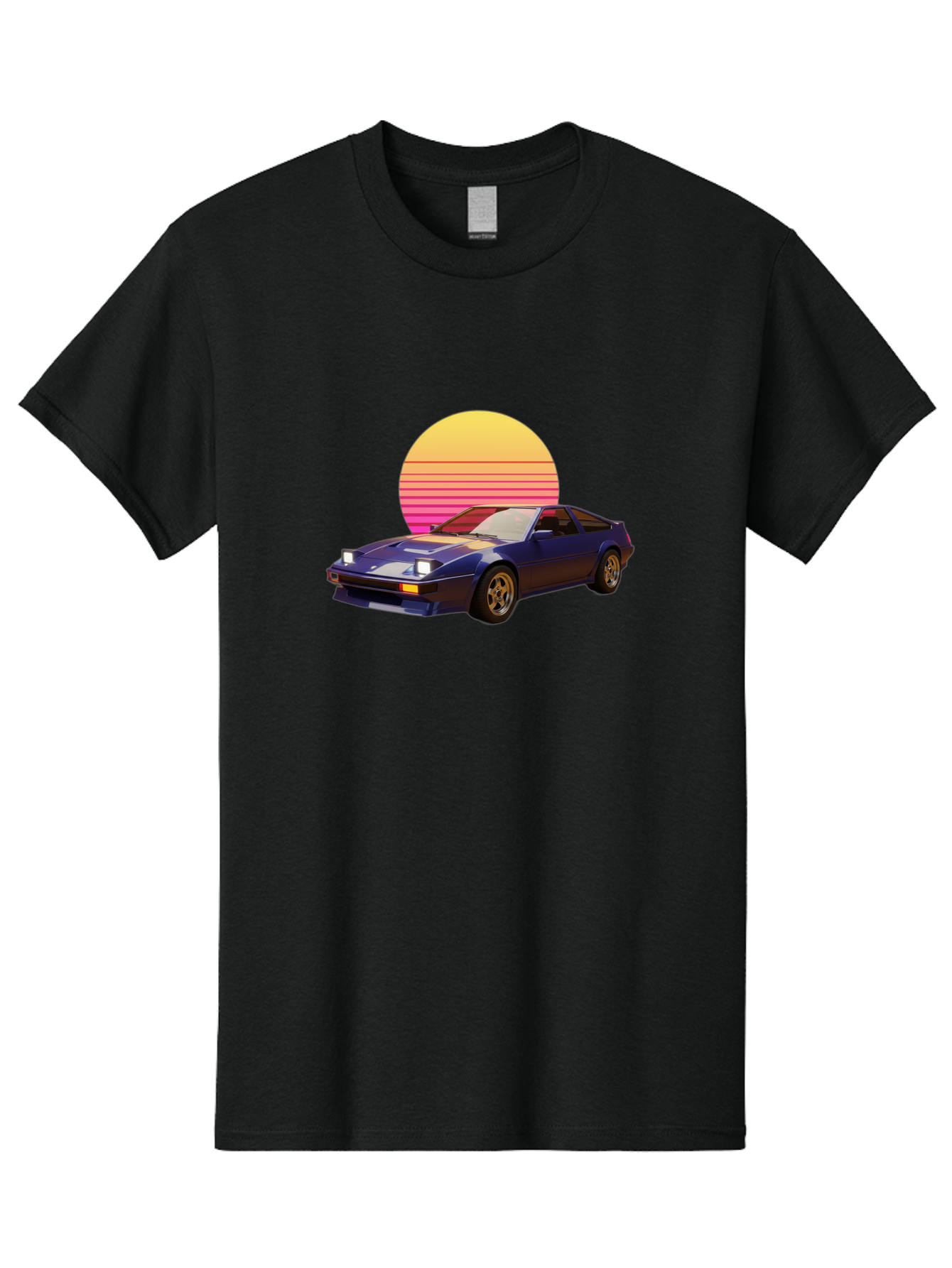 Nissan-280Zx Men'S Graphic Tee, 100% Cotton, Comfortable Casual Summer Wear, Machine Washable, Retro Sports Car, Vintage Automobile, 80S Style, Pop Art, Neon Colors, Gradient Sun, Futuristic Design, Classic Ride, Nostalgic Feel, Bab037