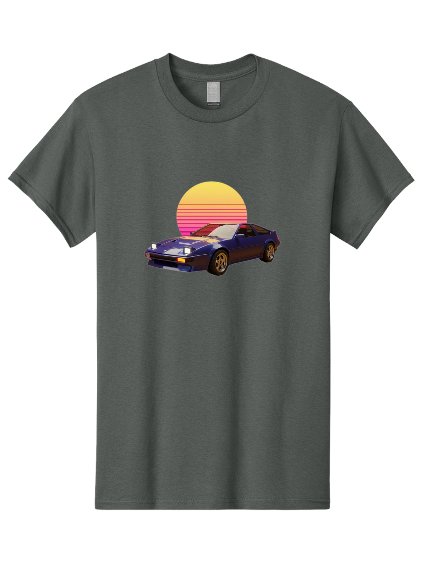 Nissan-280Zx Men'S Graphic Tee, 100% Cotton, Comfortable Casual Summer Wear, Machine Washable, Retro Sports Car, Vintage Automobile, 80S Style, Pop Art, Neon Colors, Gradient Sun, Futuristic Design, Classic Ride, Nostalgic Feel, Bab037