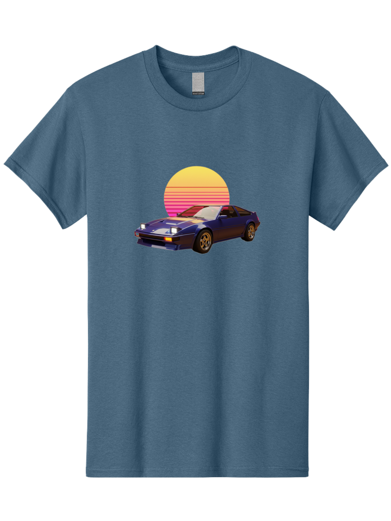 Nissan-280Zx Men'S Graphic Tee, 100% Cotton, Comfortable Casual Summer Wear, Machine Washable, Retro Sports Car, Vintage Automobile, 80S Style, Pop Art, Neon Colors, Gradient Sun, Futuristic Design, Classic Ride, Nostalgic Feel, Bab037