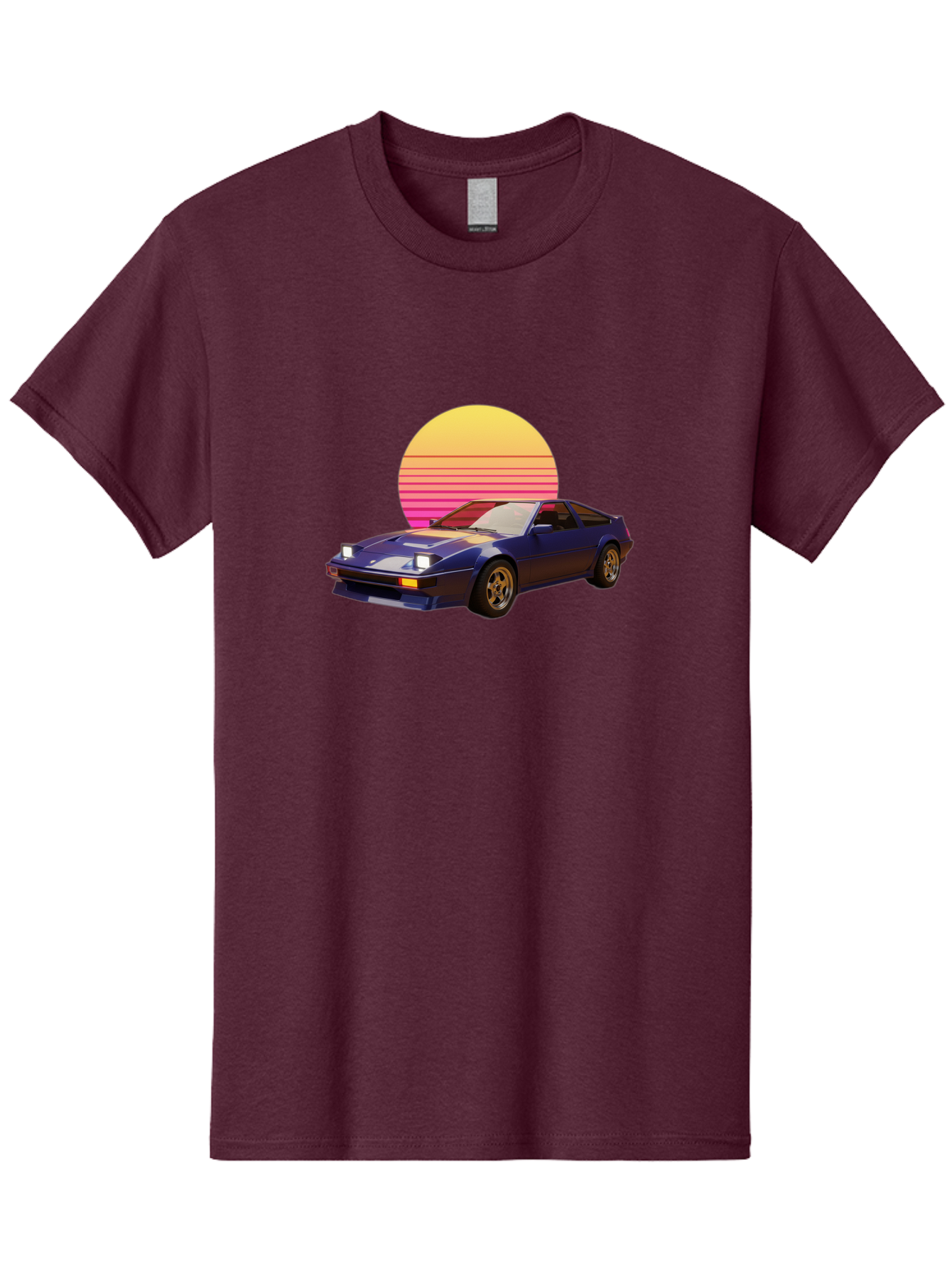 Nissan-280Zx Men'S Graphic Tee, 100% Cotton, Comfortable Casual Summer Wear, Machine Washable, Retro Sports Car, Vintage Automobile, 80S Style, Pop Art, Neon Colors, Gradient Sun, Futuristic Design, Classic Ride, Nostalgic Feel, Bab037