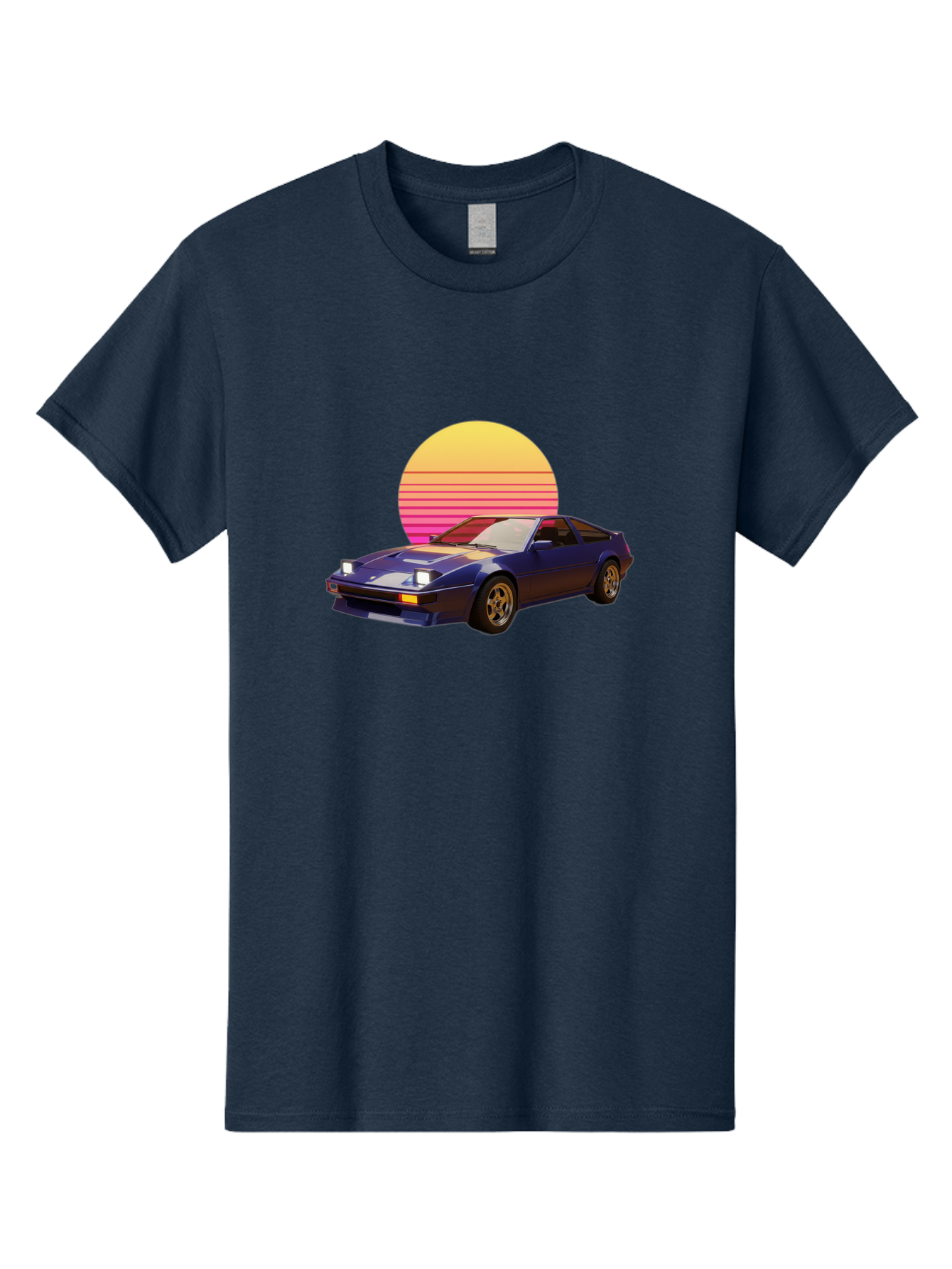 Nissan-280Zx Men'S Graphic Tee, 100% Cotton, Comfortable Casual Summer Wear, Machine Washable, Retro Sports Car, Vintage Automobile, 80S Style, Pop Art, Neon Colors, Gradient Sun, Futuristic Design, Classic Ride, Nostalgic Feel, Bab037