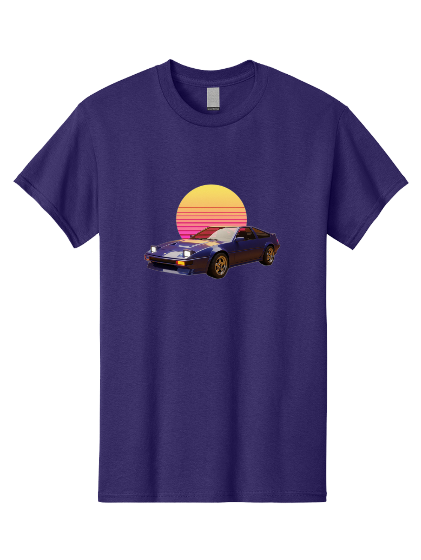 Nissan-280Zx Men'S Graphic Tee, 100% Cotton, Comfortable Casual Summer Wear, Machine Washable, Retro Sports Car, Vintage Automobile, 80S Style, Pop Art, Neon Colors, Gradient Sun, Futuristic Design, Classic Ride, Nostalgic Feel, Bab037