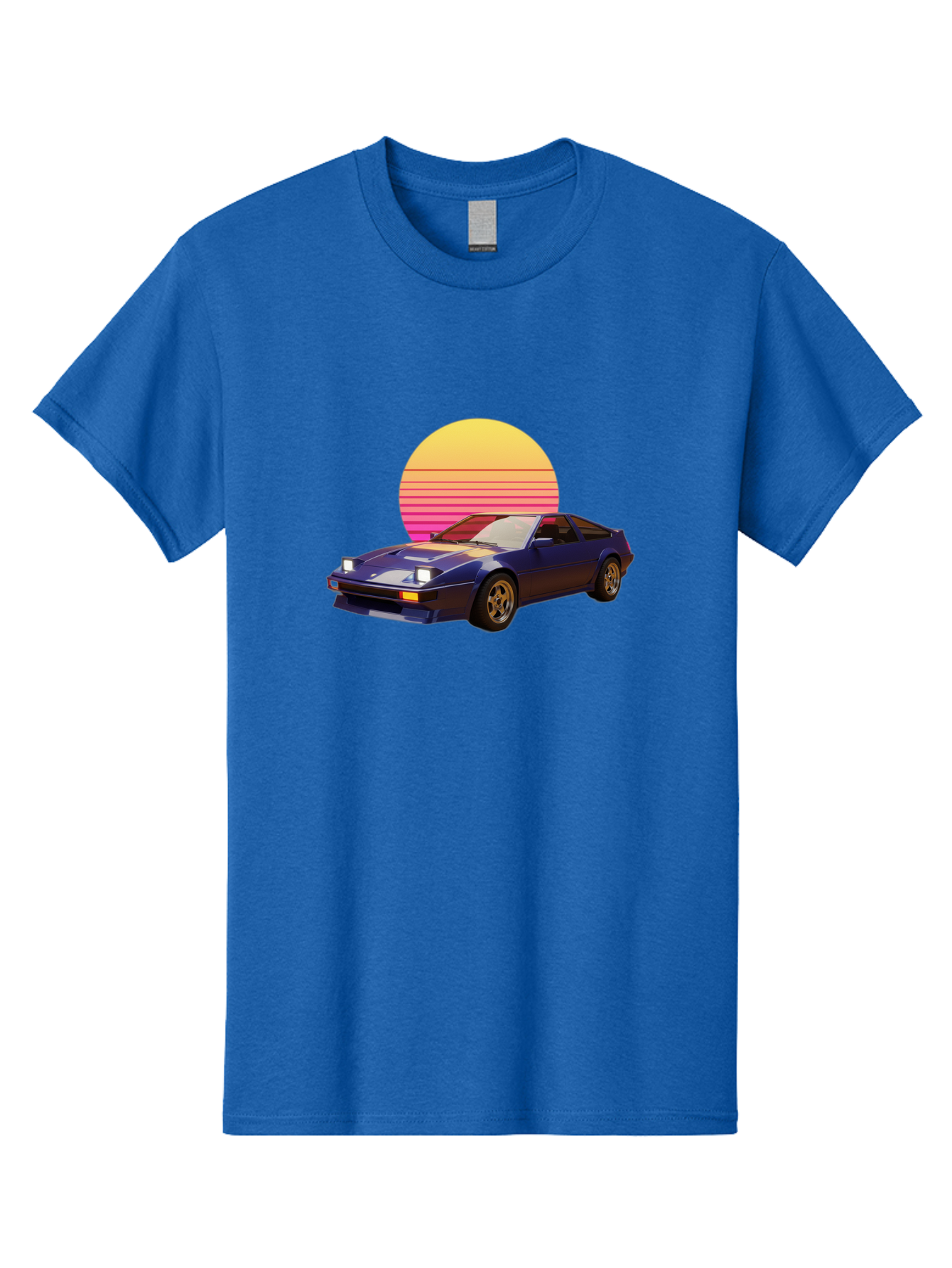 Nissan-280Zx Men'S Graphic Tee, 100% Cotton, Comfortable Casual Summer Wear, Machine Washable, Retro Sports Car, Vintage Automobile, 80S Style, Pop Art, Neon Colors, Gradient Sun, Futuristic Design, Classic Ride, Nostalgic Feel, Bab037