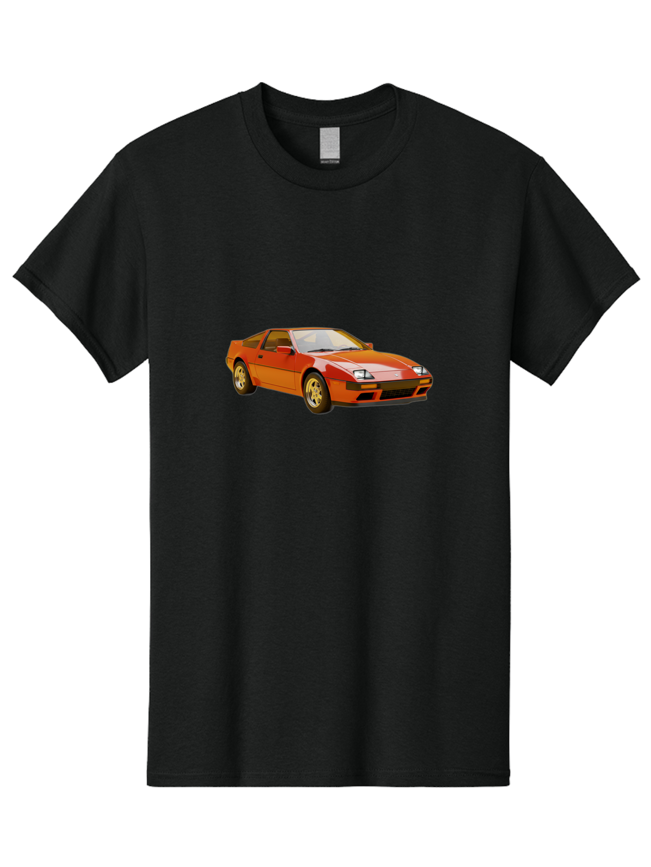 Nissan-300Zx-1 Men'S Graphic Tee, 100% Cotton, Comfortable Casual Summer Wear, Machine Washable, Nissan 300Zx Sports Car, Orange Sports Car, Classic Car Design, Vintage Automobile, Retro Style, Sleek, High-Performance Vehicle, Automotive Art Bab038