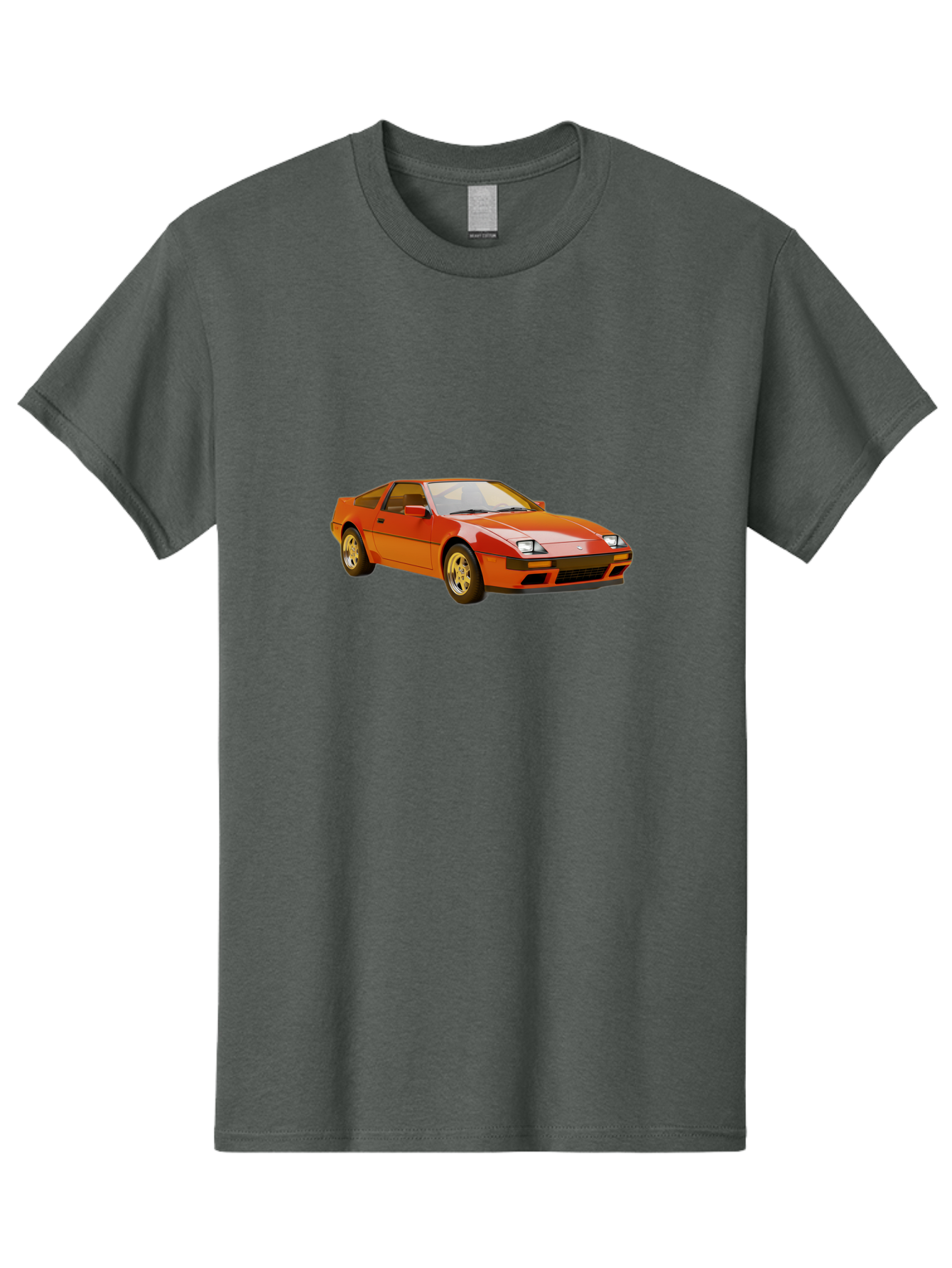 Nissan-300Zx-1 Men'S Graphic Tee, 100% Cotton, Comfortable Casual Summer Wear, Machine Washable, Nissan 300Zx Sports Car, Orange Sports Car, Classic Car Design, Vintage Automobile, Retro Style, Sleek, High-Performance Vehicle, Automotive Art Bab038