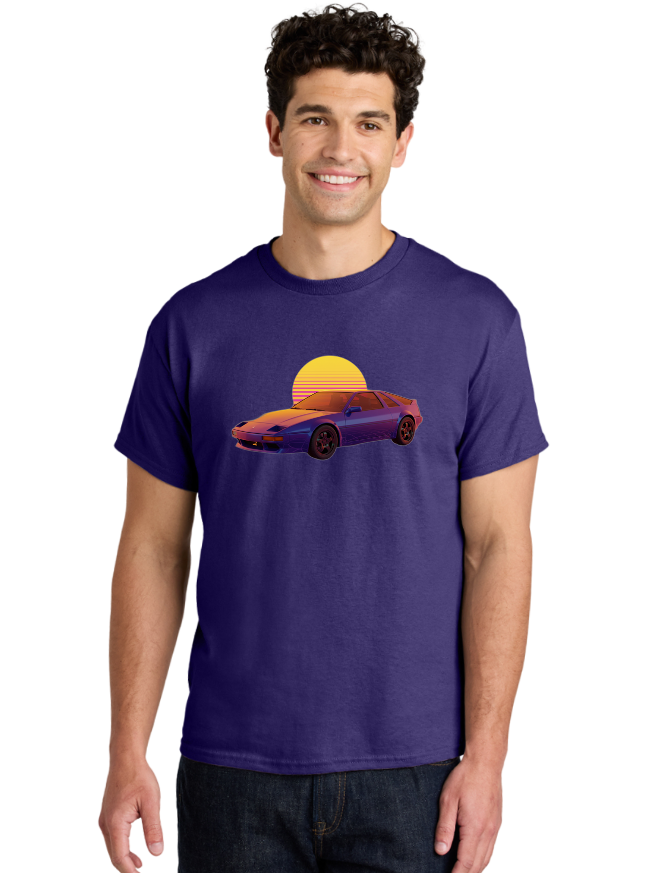 Nissan-300Zx-2 Men'S Graphic Tee, 100% Cotton, Comfortable Casual Summer Wear, Machine Washable, Nissan 300Zx Sports Car, Retro Futuristic Design, Vaporwave Aesthetic, Neon Colors, Synthwave Art, 80S Nostalgia, Retro Gaming, Bab039