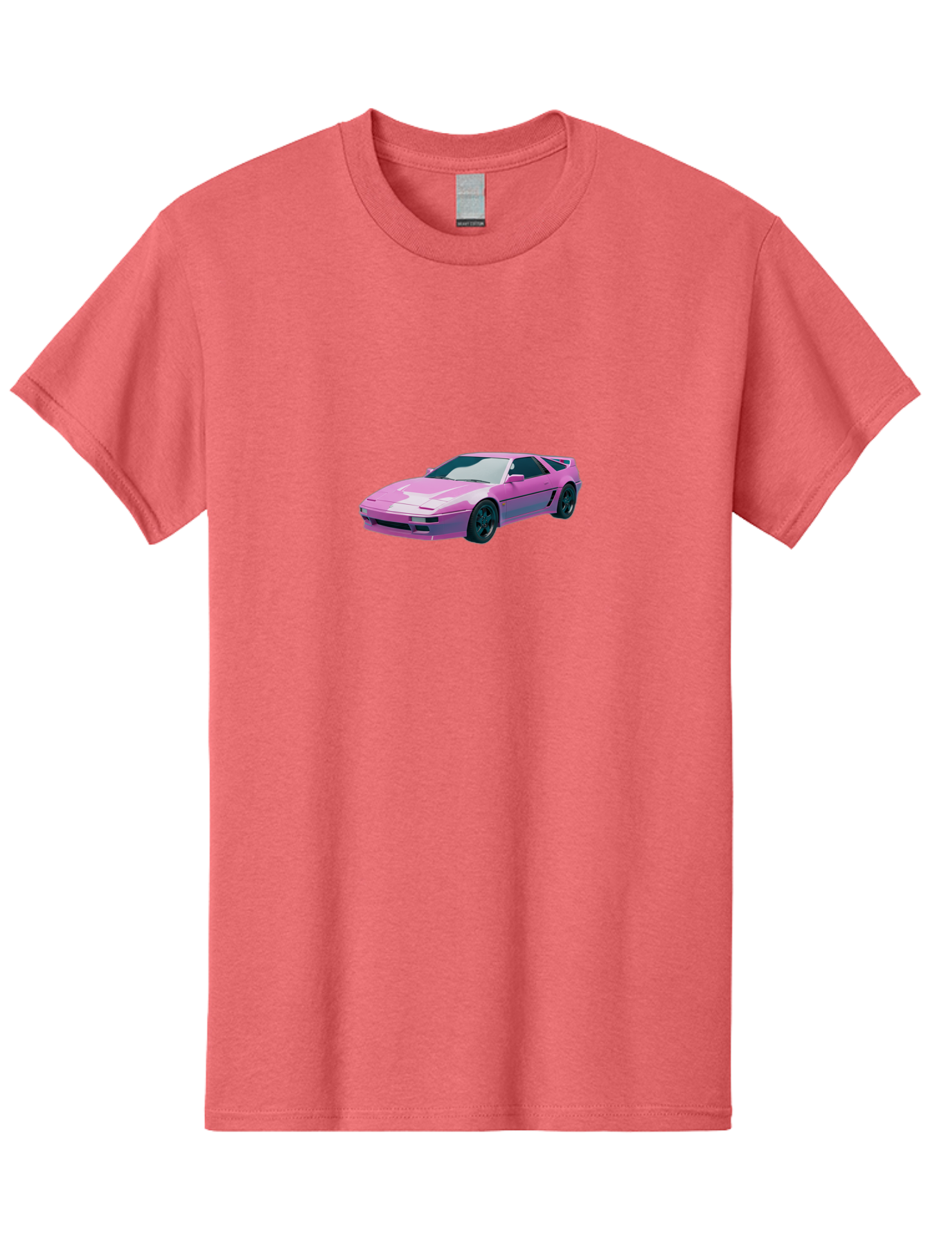 Nissan-300Zx-3 Men'S Graphic Tee, 100% Cotton, Comfortable Casual Summer Wear, Machine Washable, Pink Sports Car, Sleek Design, Futuristic Look, Vibrant Pink Color, Black Wheels, Sports Mode, Luxury Vehicle, High-Performance Car, Stylish Ride Bab040
