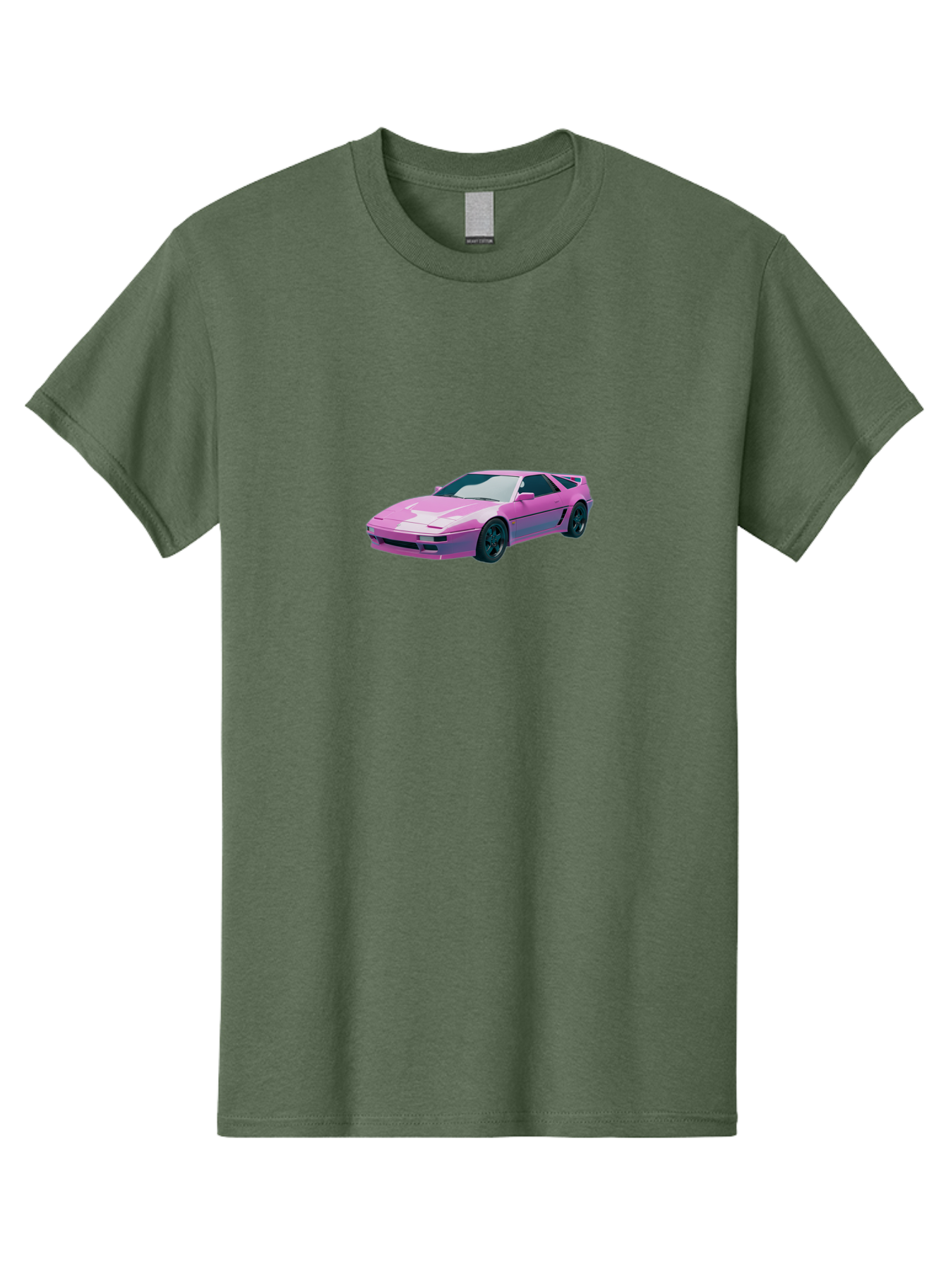 Nissan-300Zx-3 Men'S Graphic Tee, 100% Cotton, Comfortable Casual Summer Wear, Machine Washable, Pink Sports Car, Sleek Design, Futuristic Look, Vibrant Pink Color, Black Wheels, Sports Mode, Luxury Vehicle, High-Performance Car, Stylish Ride Bab040