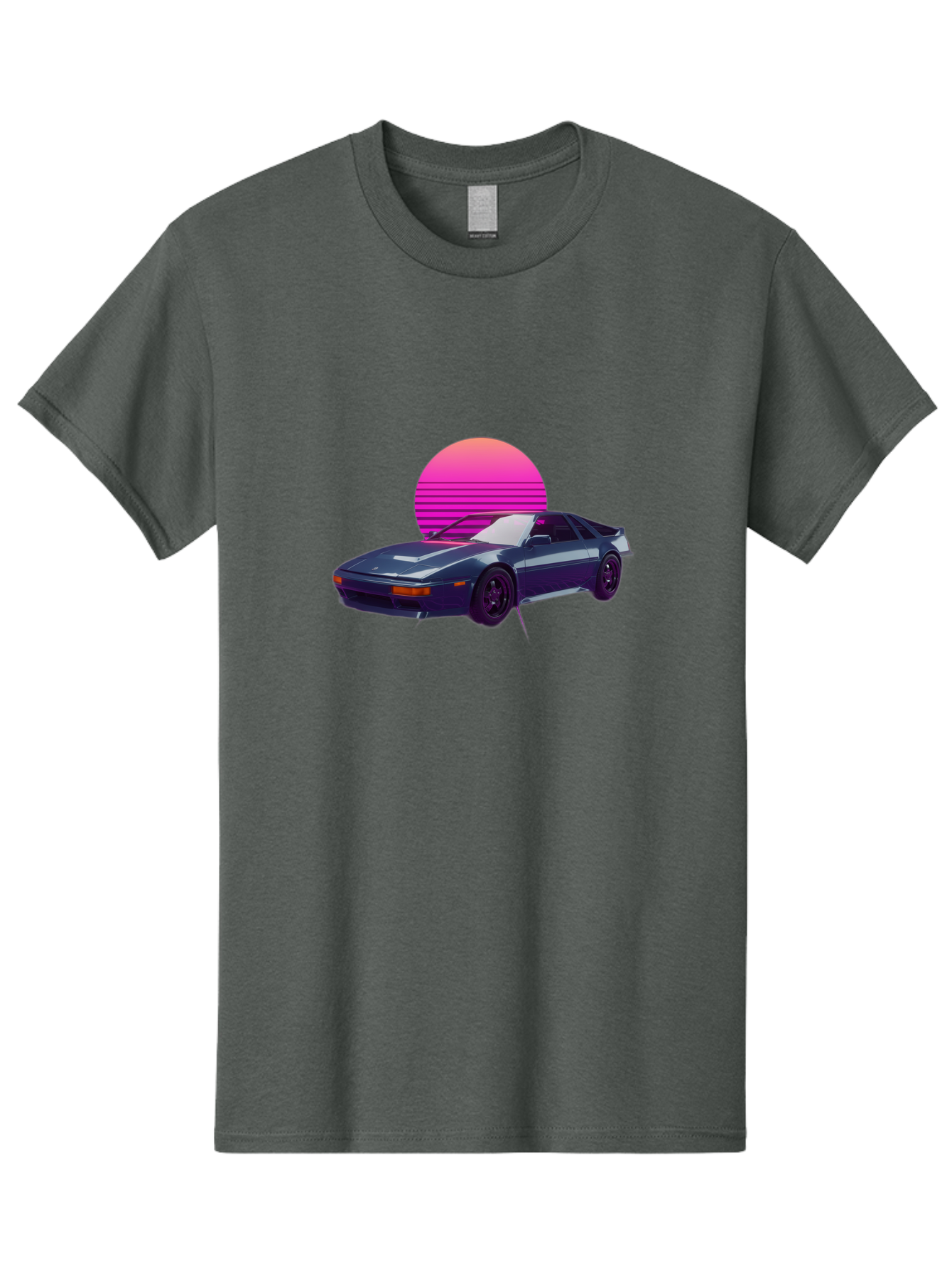 Nissan-300Zx-4 Men'S Graphic Tee, 100% Cotton, Comfortable Casual Summer Wear, Machine Washable, Classic Sports Car, Retro Futuristic, Sleek Design, Purple Car, Vaporwave Aesthetic, 80S Style, Synthwave Art, Pink Sunset, Nostalgic Feel, Bab041