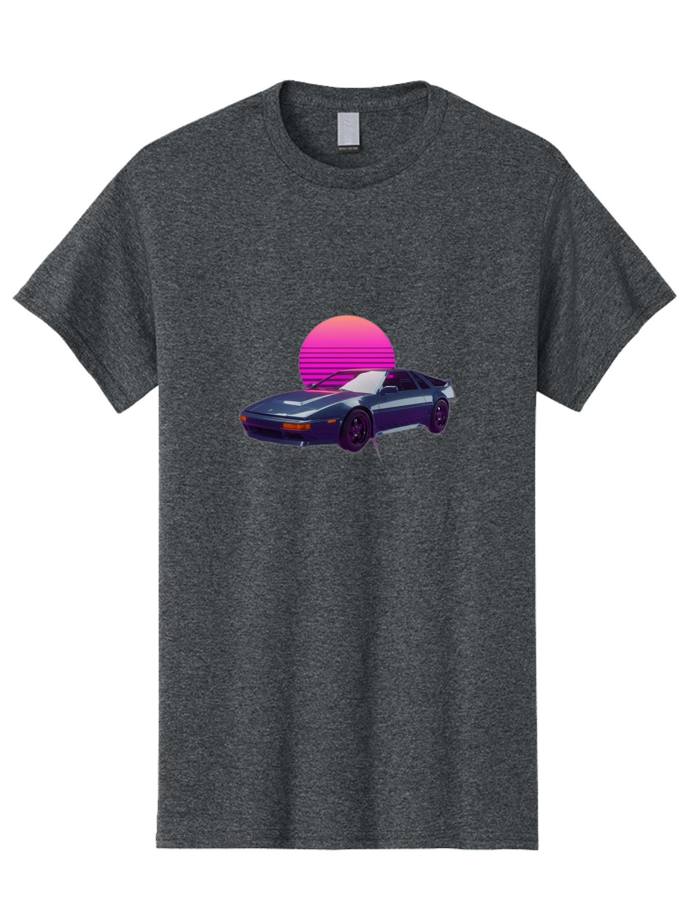 Nissan-300Zx-4 Men'S Graphic Tee, 100% Cotton, Comfortable Casual Summer Wear, Machine Washable, Classic Sports Car, Retro Futuristic, Sleek Design, Purple Car, Vaporwave Aesthetic, 80S Style, Synthwave Art, Pink Sunset, Nostalgic Feel, Bab041