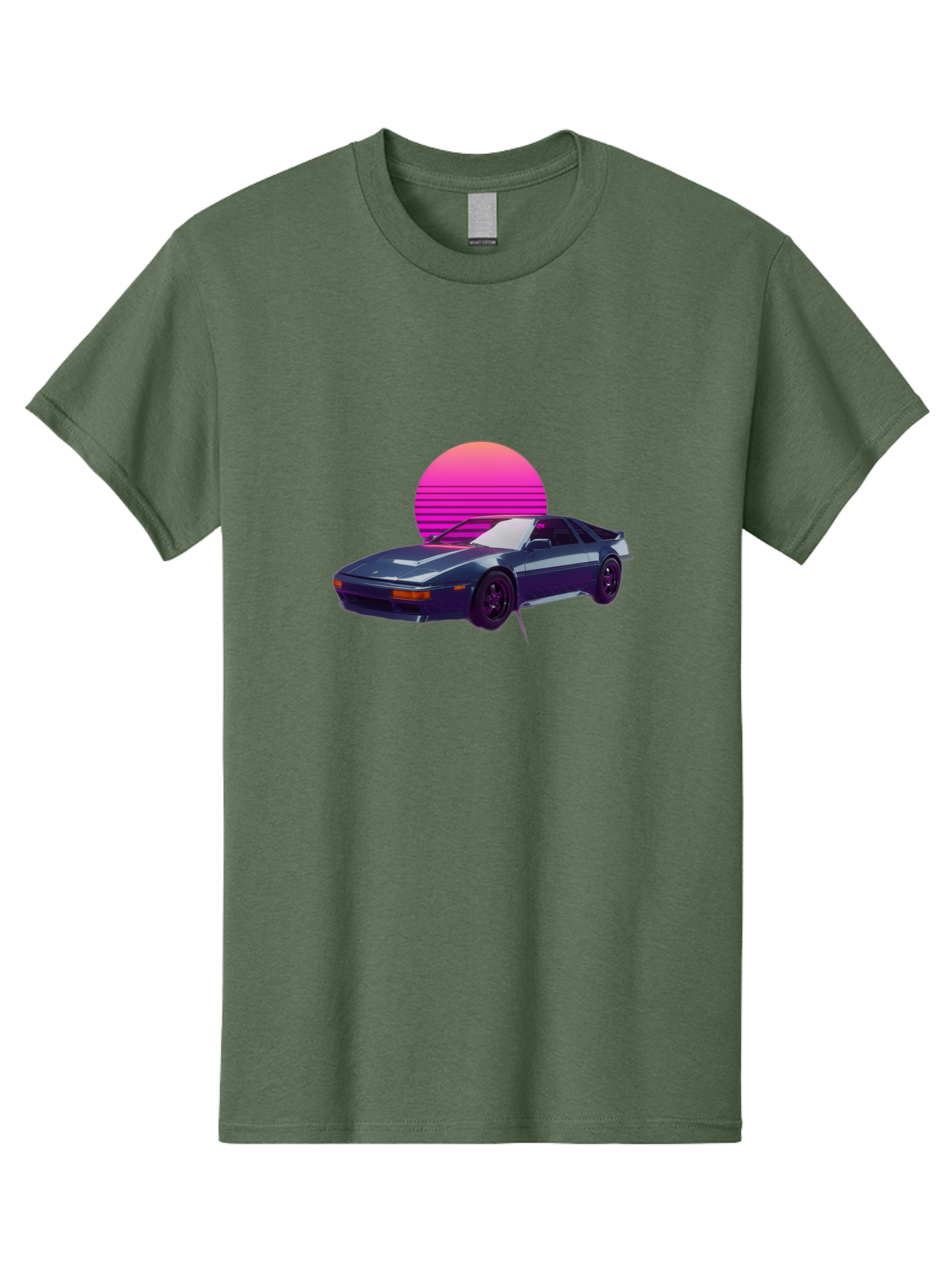 Nissan-300Zx-4 Men'S Graphic Tee, 100% Cotton, Comfortable Casual Summer Wear, Machine Washable, Classic Sports Car, Retro Futuristic, Sleek Design, Purple Car, Vaporwave Aesthetic, 80S Style, Synthwave Art, Pink Sunset, Nostalgic Feel, Bab041
