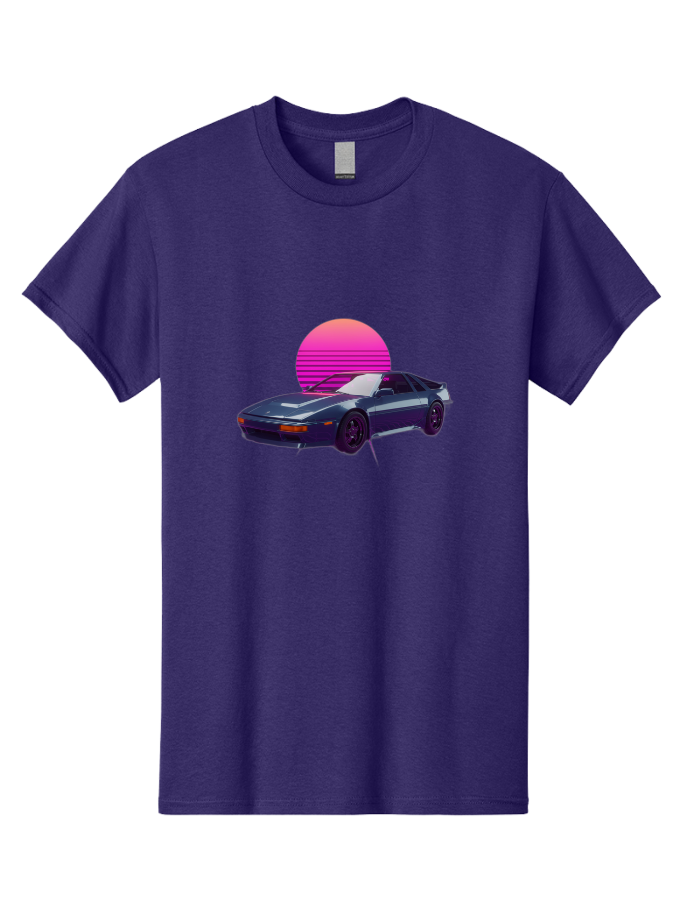 Nissan-300Zx-4 Men'S Graphic Tee, 100% Cotton, Comfortable Casual Summer Wear, Machine Washable, Classic Sports Car, Retro Futuristic, Sleek Design, Purple Car, Vaporwave Aesthetic, 80S Style, Synthwave Art, Pink Sunset, Nostalgic Feel, Bab041