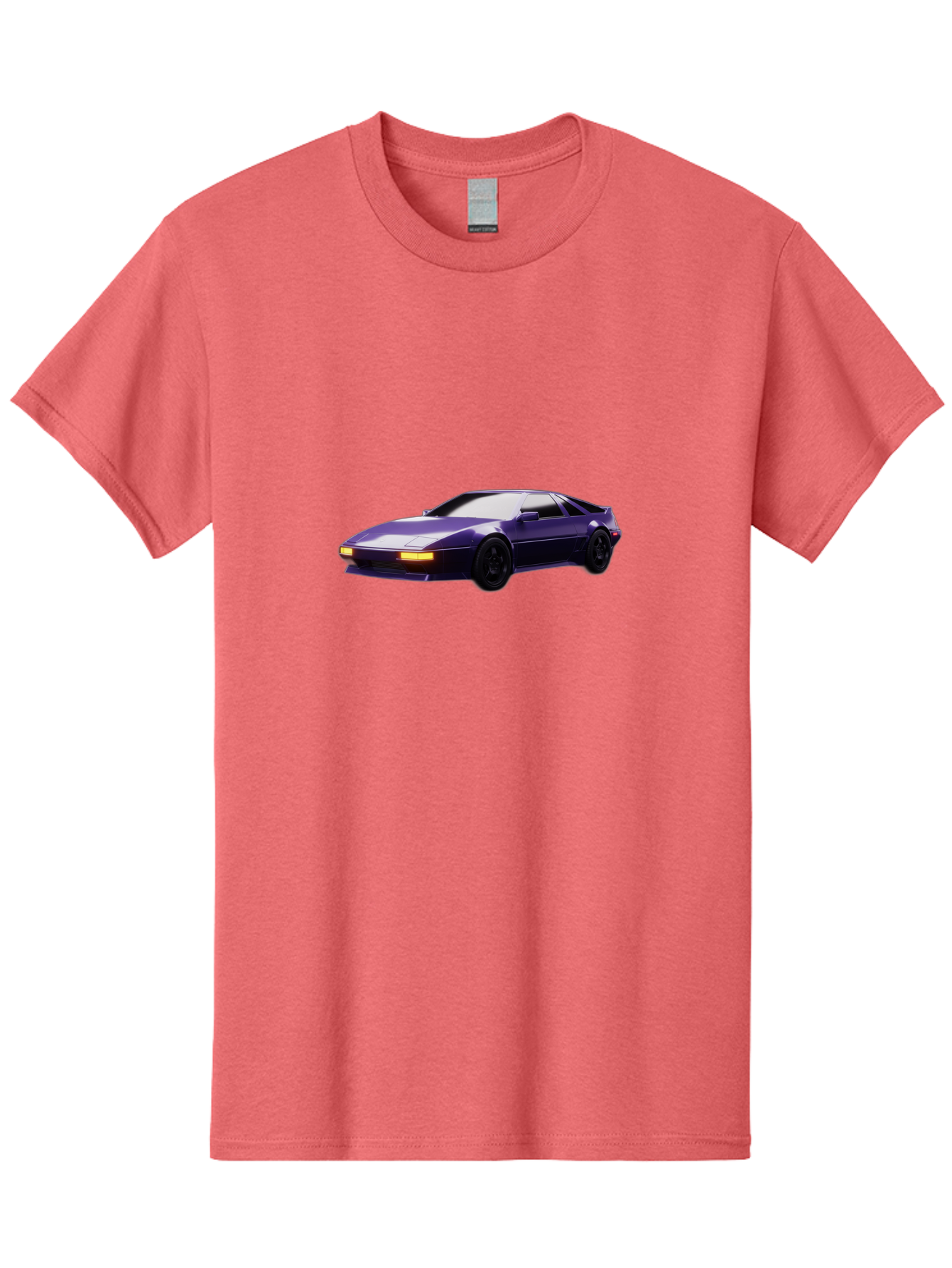 Nissan-300Zx Men'S Graphic Tee, 100% Cotton, Comfortable Casual Summer Wear, Machine Washable, Sports Car, Purple Car, Nissan 300Zx, Sleek Design, Black Wheels, Glowing Headlights, Luxury Vehicle, High-Performance Car, Retro-Futuristic Style Bab043