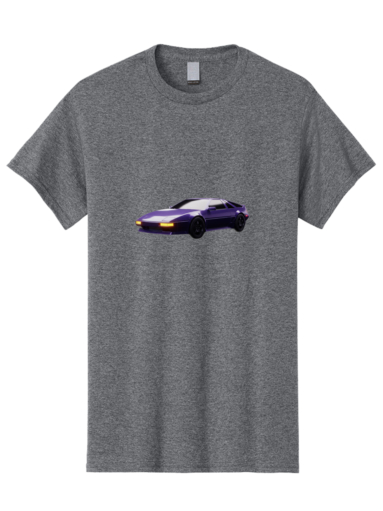 Nissan-300Zx Men'S Graphic Tee, 100% Cotton, Comfortable Casual Summer Wear, Machine Washable, Sports Car, Purple Car, Nissan 300Zx, Sleek Design, Black Wheels, Glowing Headlights, Luxury Vehicle, High-Performance Car, Retro-Futuristic Style Bab043
