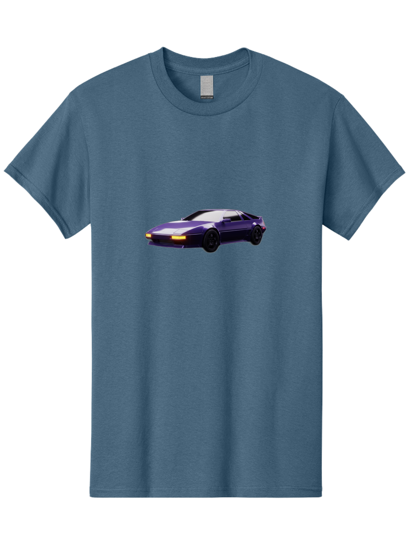 Nissan-300Zx Men'S Graphic Tee, 100% Cotton, Comfortable Casual Summer Wear, Machine Washable, Sports Car, Purple Car, Nissan 300Zx, Sleek Design, Black Wheels, Glowing Headlights, Luxury Vehicle, High-Performance Car, Retro-Futuristic Style Bab043