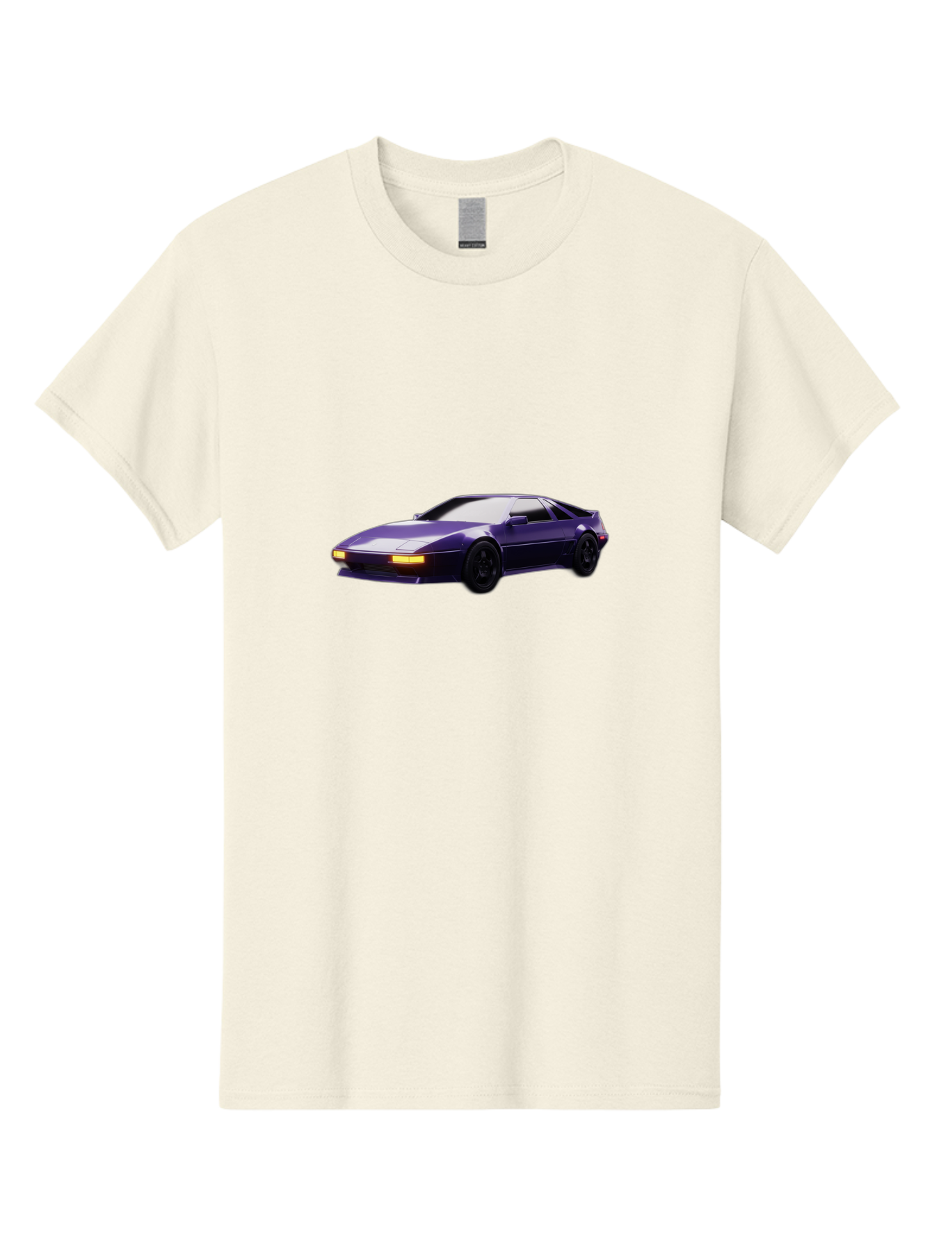 Nissan-300Zx Men'S Graphic Tee, 100% Cotton, Comfortable Casual Summer Wear, Machine Washable, Sports Car, Purple Car, Nissan 300Zx, Sleek Design, Black Wheels, Glowing Headlights, Luxury Vehicle, High-Performance Car, Retro-Futuristic Style Bab043