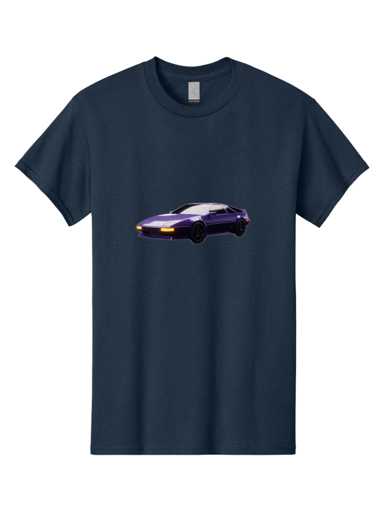 Nissan-300Zx Men'S Graphic Tee, 100% Cotton, Comfortable Casual Summer Wear, Machine Washable, Sports Car, Purple Car, Nissan 300Zx, Sleek Design, Black Wheels, Glowing Headlights, Luxury Vehicle, High-Performance Car, Retro-Futuristic Style Bab043