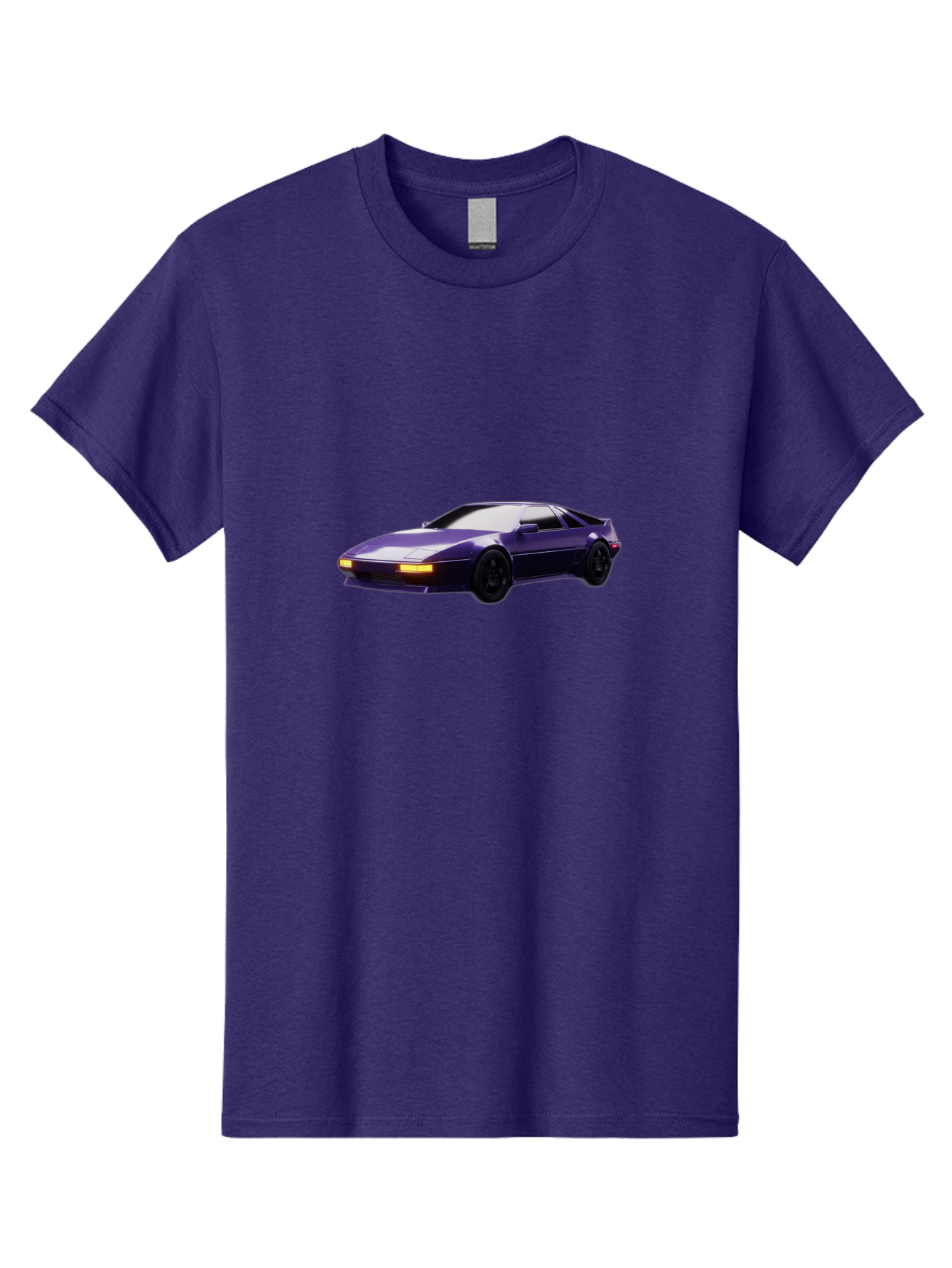 Nissan-300Zx Men'S Graphic Tee, 100% Cotton, Comfortable Casual Summer Wear, Machine Washable, Sports Car, Purple Car, Nissan 300Zx, Sleek Design, Black Wheels, Glowing Headlights, Luxury Vehicle, High-Performance Car, Retro-Futuristic Style Bab043