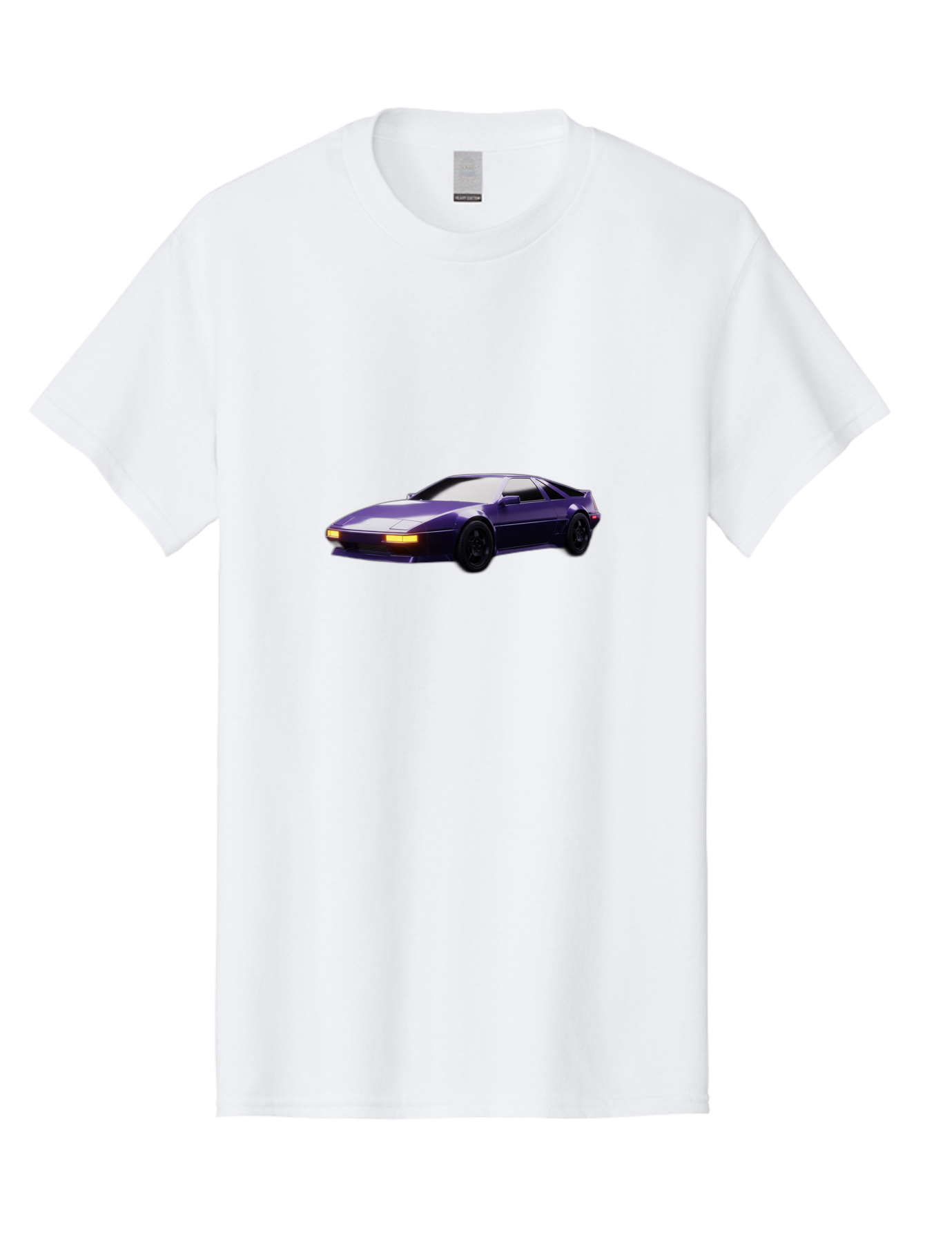 Nissan-300Zx Men'S Graphic Tee, 100% Cotton, Comfortable Casual Summer Wear, Machine Washable, Sports Car, Purple Car, Nissan 300Zx, Sleek Design, Black Wheels, Glowing Headlights, Luxury Vehicle, High-Performance Car, Retro-Futuristic Style Bab043