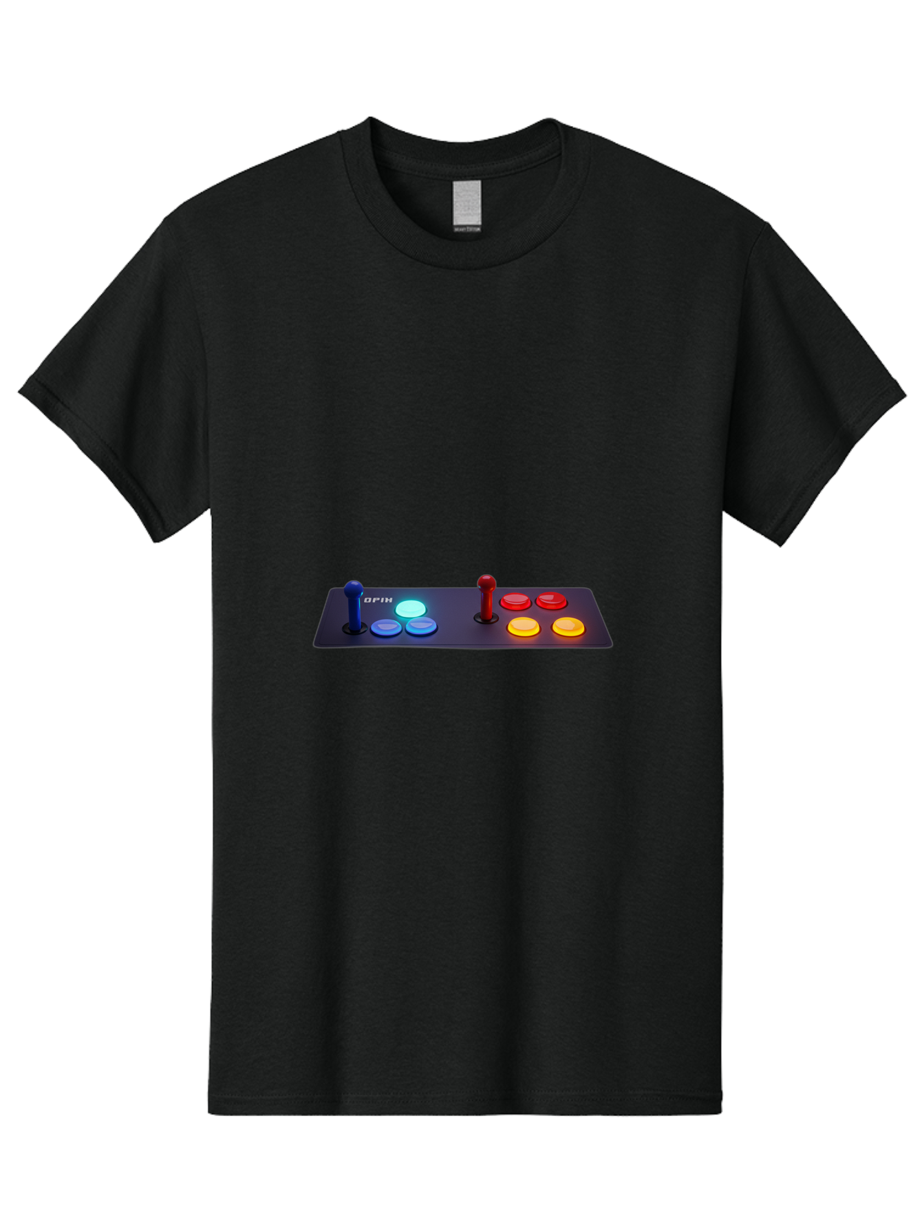 Opix-Joystick Men'S Graphic Tee, 100% Cotton, Comfortable Casual Summer Wear, Machine Washable, Arcade Controller, Gaming Console, Joystick, Colorful Buttons, Retro Gaming, Gamepad, Opix Brand, Gaming Accessories, Controller Layout, Bab054