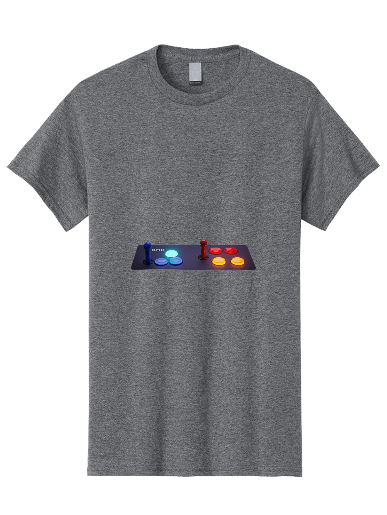 Opix-Joystick Men'S Graphic Tee, 100% Cotton, Comfortable Casual Summer Wear, Machine Washable, Arcade Controller, Gaming Console, Joystick, Colorful Buttons, Retro Gaming, Gamepad, Opix Brand, Gaming Accessories, Controller Layout, Bab054