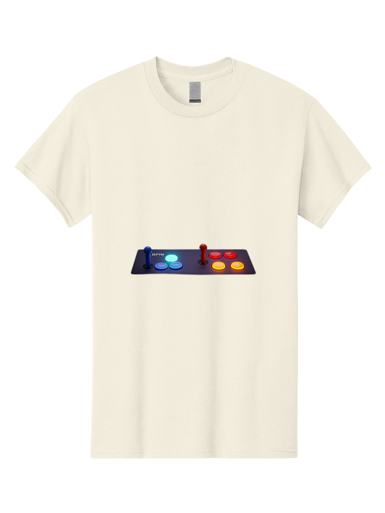 Opix-Joystick Men'S Graphic Tee, 100% Cotton, Comfortable Casual Summer Wear, Machine Washable, Arcade Controller, Gaming Console, Joystick, Colorful Buttons, Retro Gaming, Gamepad, Opix Brand, Gaming Accessories, Controller Layout, Bab054