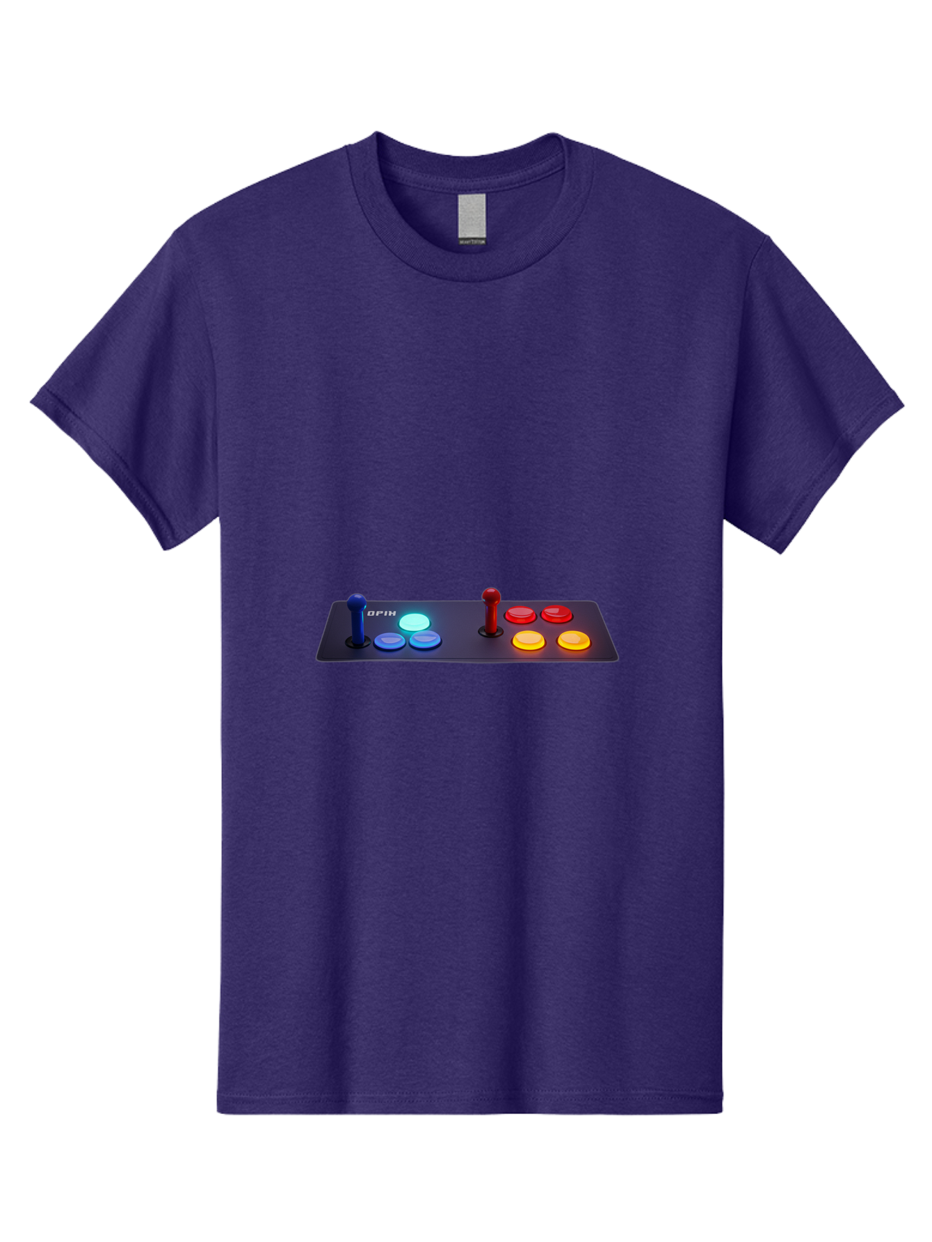 Opix-Joystick Men'S Graphic Tee, 100% Cotton, Comfortable Casual Summer Wear, Machine Washable, Arcade Controller, Gaming Console, Joystick, Colorful Buttons, Retro Gaming, Gamepad, Opix Brand, Gaming Accessories, Controller Layout, Bab054