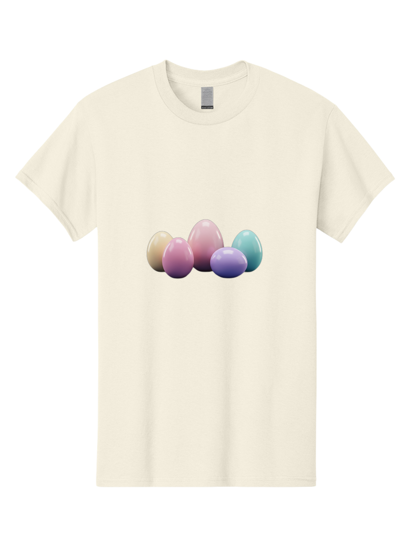 Pastel-Easter-Eggs Men'S Graphic Tee, 100% Cotton, Comfortable Casual Summer Wear, Machine Washable, Pastel Colored Eggs, Easter Eggs, Decorative Eggs, Shiny Eggs, Soft Colored Eggs, Egg Collection, Easter Decoration, Festive Eggs, Bab067