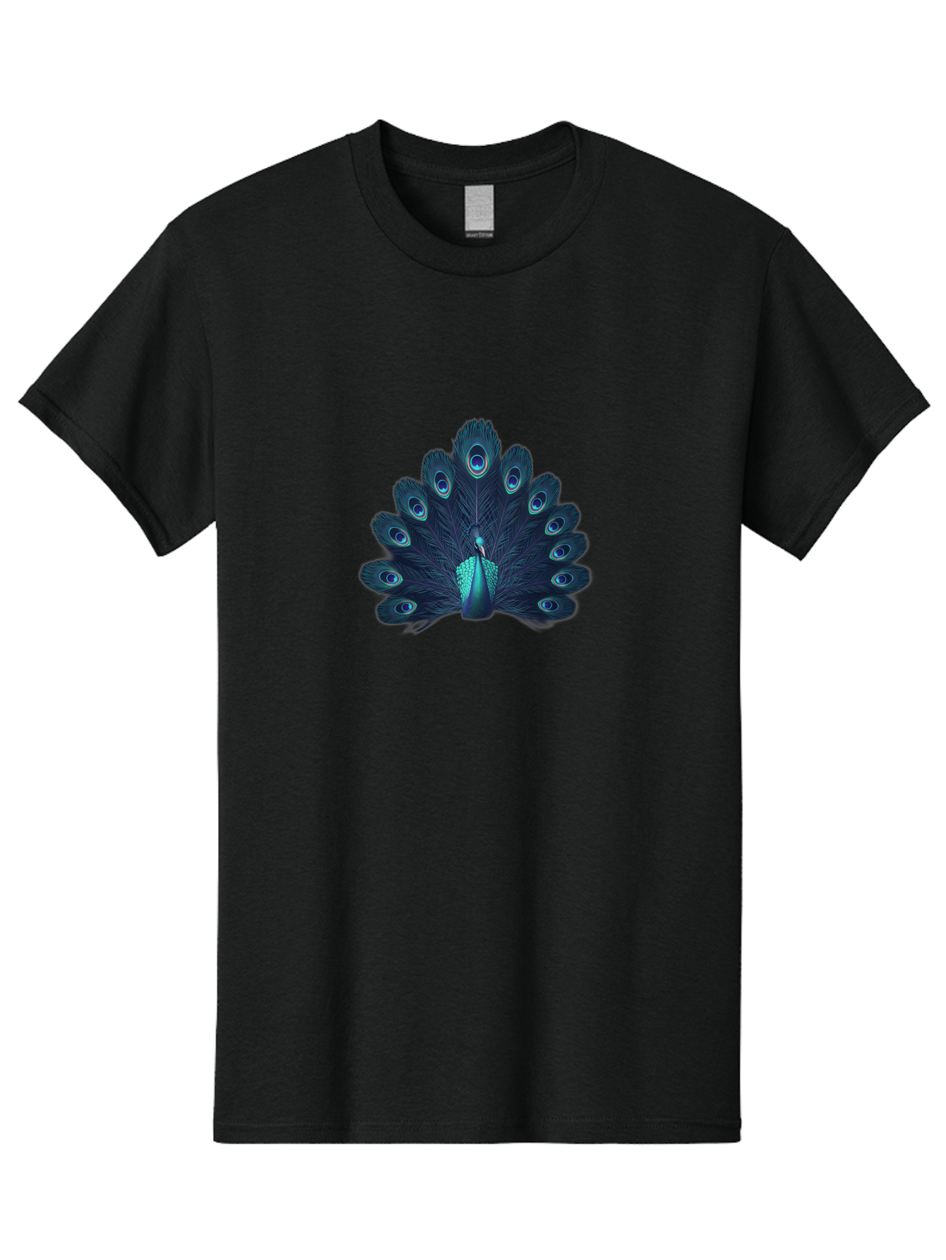 Peacock-10 Men'S Graphic Tee, 100% Cotton, Comfortable Casual Summer Wear, Machine Washable, Peacock Spreading Its Feathers, Blue Eyespots, Vibrant Plumage, Majestic Bird, Iridescent Colors, Natural Beauty, Exotic Wildlife, Stunning Display Bab071