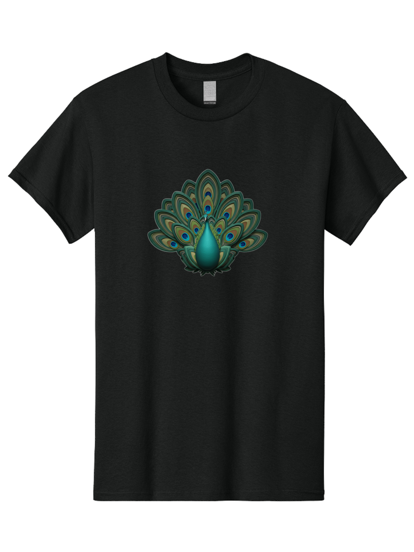 Peacock-12 Men'S Graphic Tee, 100% Cotton, Comfortable Casual Summer Wear, Machine Washable, Peacock Spreading Feathers, Blue Eyespots, Vibrant Plumage, Exotic Bird, Natural Beauty, Colorful Display, Majestic Creature, Bird Watching, Bab073