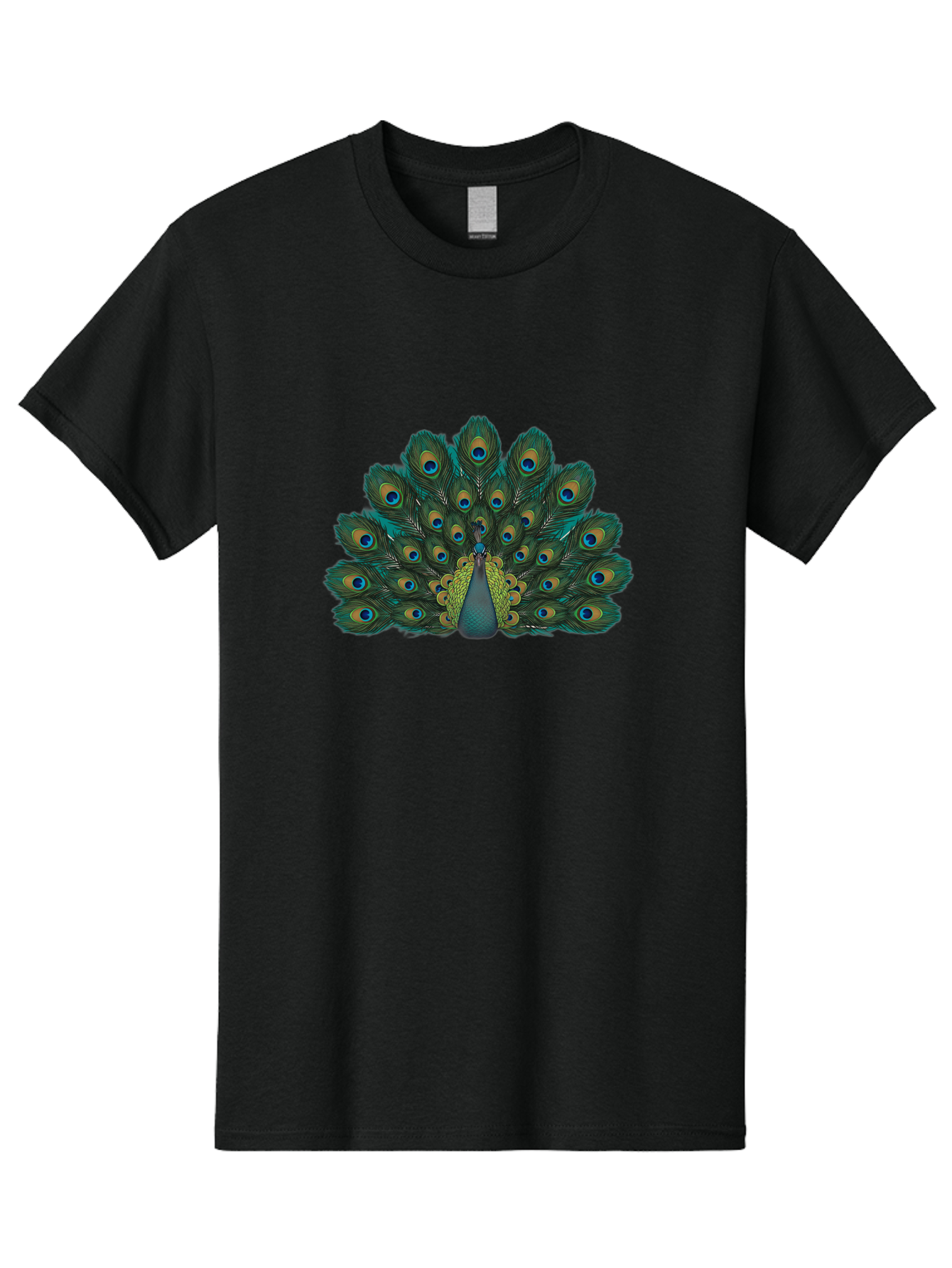 Peacock-13 Men'S Graphic Tee, 100% Cotton, Comfortable Casual Summer Wear, Machine Washable, Peacock With Spread Tail, Vibrant Plumage, Blue And Green Feathers, Eye Spots, Majestic Bird, Exotic Creature, Beautiful Display, Nature'S Artistry, Bab074