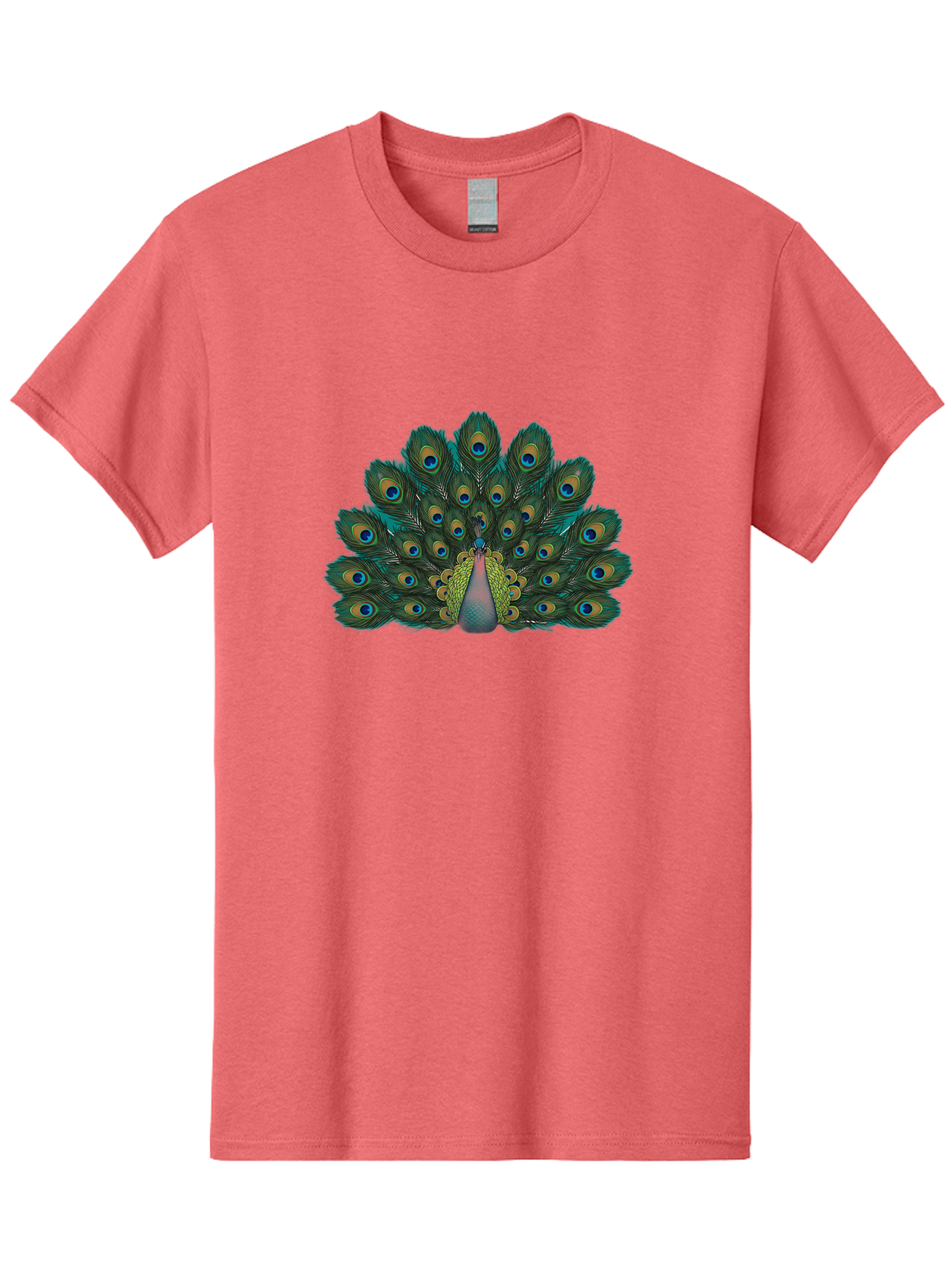 Peacock-13 Men'S Graphic Tee, 100% Cotton, Comfortable Casual Summer Wear, Machine Washable, Peacock With Spread Tail, Vibrant Plumage, Blue And Green Feathers, Eye Spots, Majestic Bird, Exotic Creature, Beautiful Display, Nature'S Artistry, Bab074