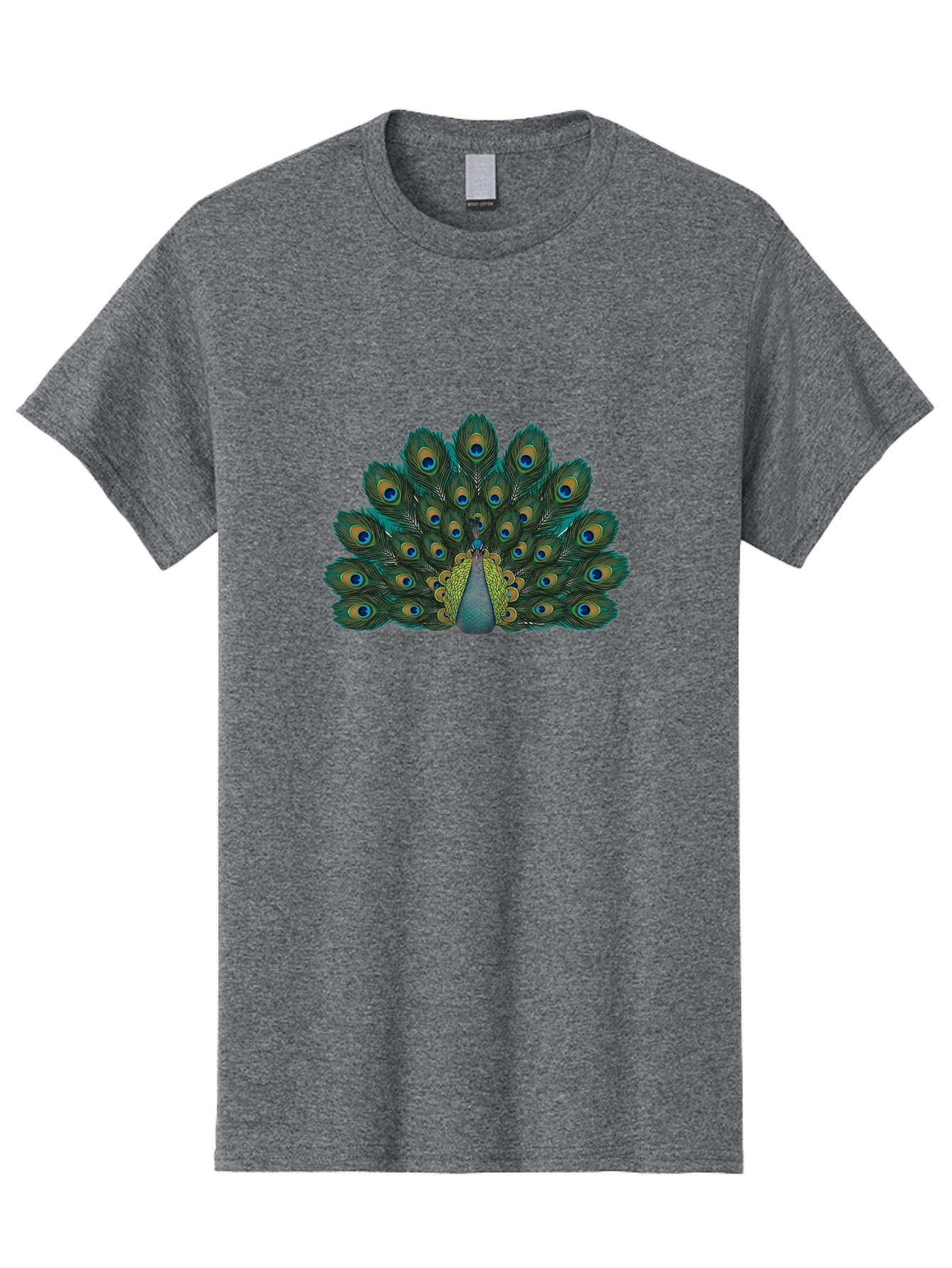Peacock-13 Men'S Graphic Tee, 100% Cotton, Comfortable Casual Summer Wear, Machine Washable, Peacock With Spread Tail, Vibrant Plumage, Blue And Green Feathers, Eye Spots, Majestic Bird, Exotic Creature, Beautiful Display, Nature'S Artistry, Bab074
