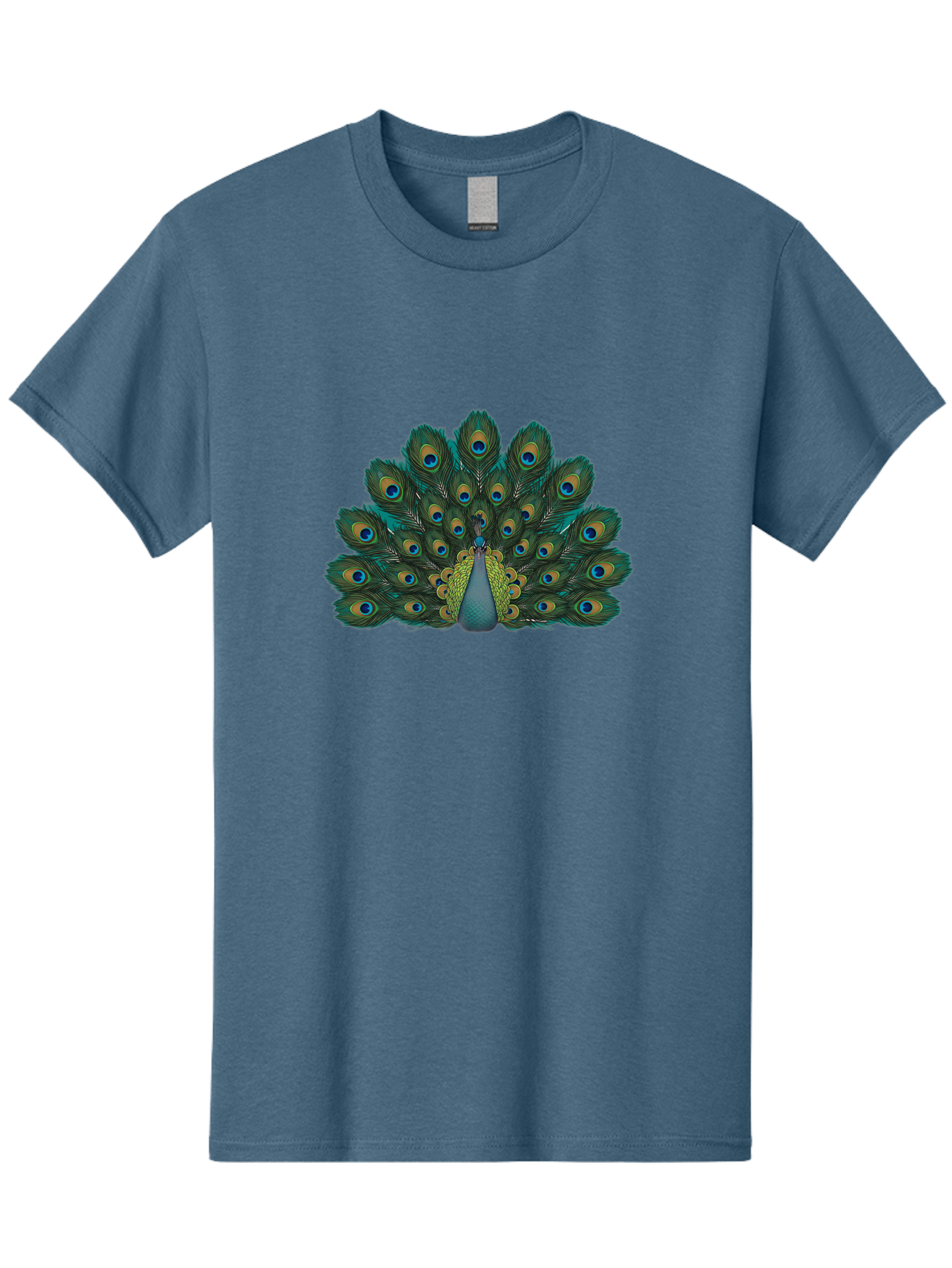 Peacock-13 Men'S Graphic Tee, 100% Cotton, Comfortable Casual Summer Wear, Machine Washable, Peacock With Spread Tail, Vibrant Plumage, Blue And Green Feathers, Eye Spots, Majestic Bird, Exotic Creature, Beautiful Display, Nature'S Artistry, Bab074
