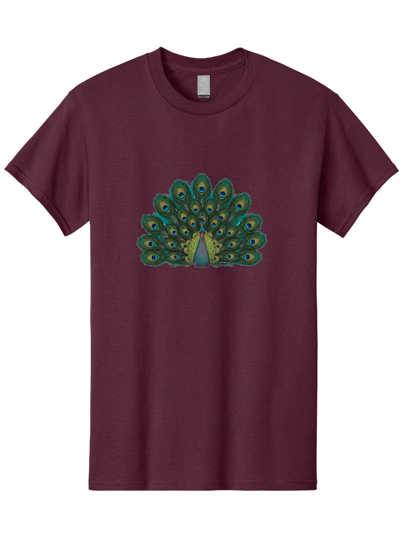 Peacock-13 Men'S Graphic Tee, 100% Cotton, Comfortable Casual Summer Wear, Machine Washable, Peacock With Spread Tail, Vibrant Plumage, Blue And Green Feathers, Eye Spots, Majestic Bird, Exotic Creature, Beautiful Display, Nature'S Artistry, Bab074
