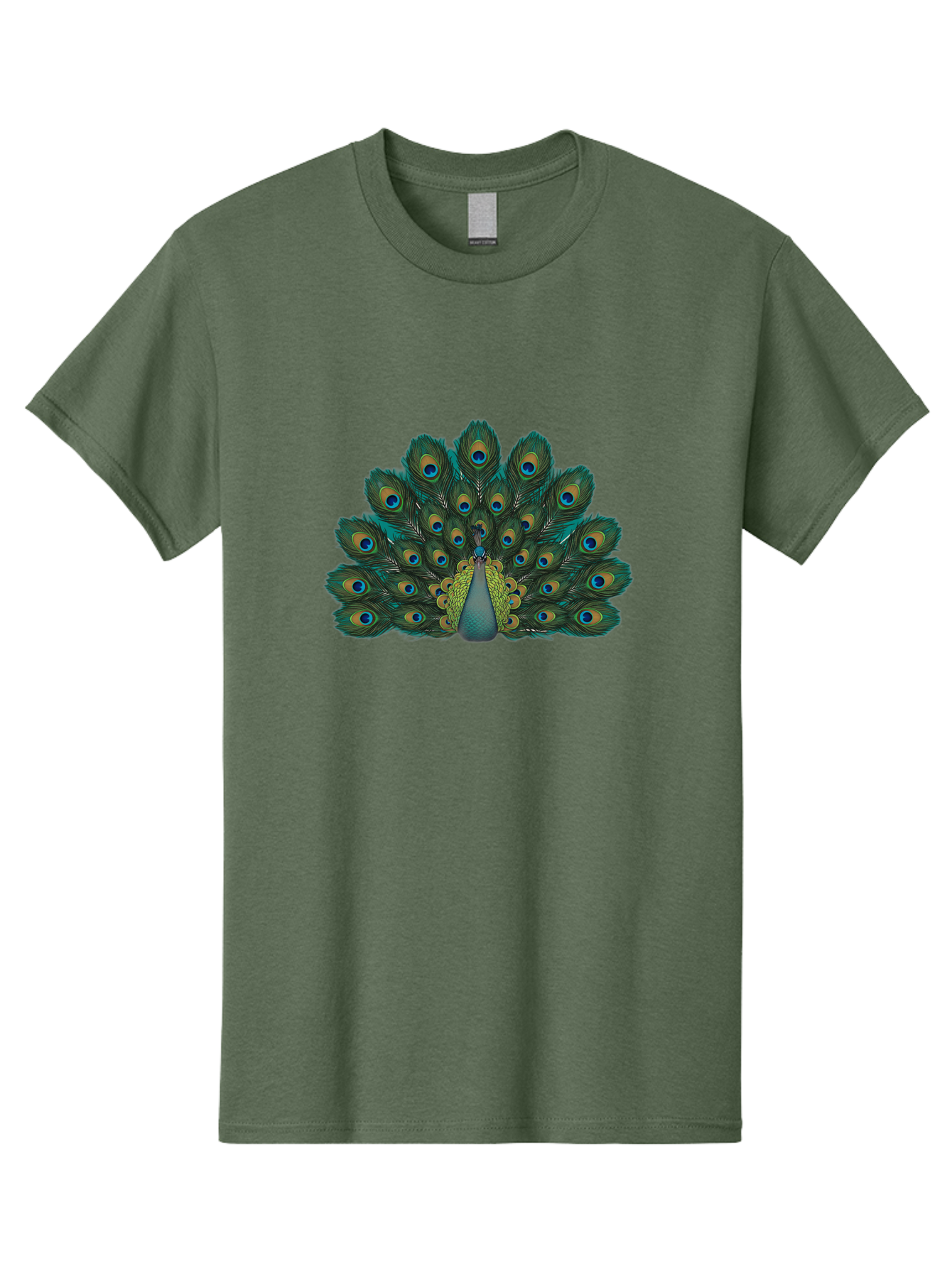Peacock-13 Men'S Graphic Tee, 100% Cotton, Comfortable Casual Summer Wear, Machine Washable, Peacock With Spread Tail, Vibrant Plumage, Blue And Green Feathers, Eye Spots, Majestic Bird, Exotic Creature, Beautiful Display, Nature'S Artistry, Bab074