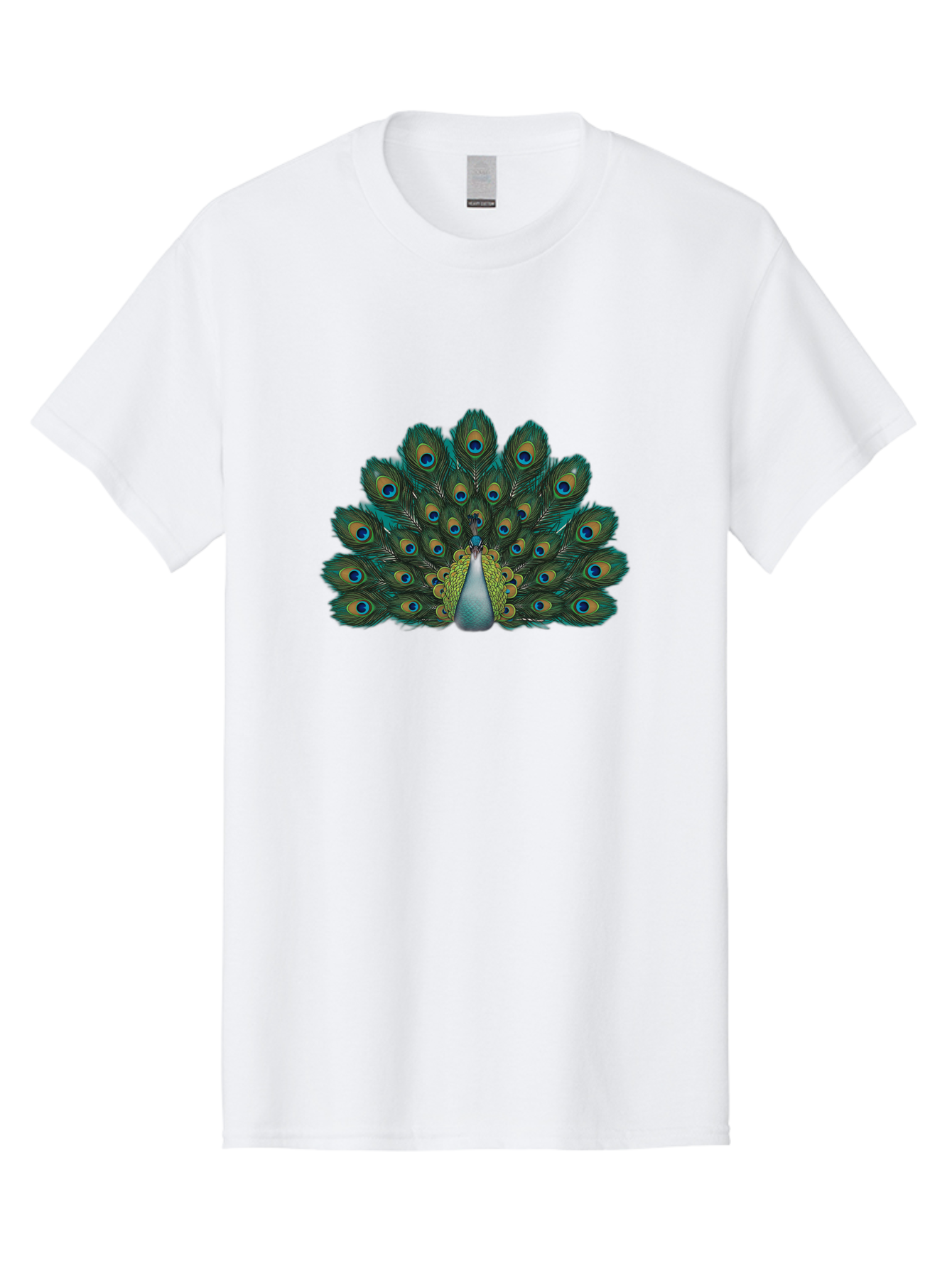 Peacock-13 Men'S Graphic Tee, 100% Cotton, Comfortable Casual Summer Wear, Machine Washable, Peacock With Spread Tail, Vibrant Plumage, Blue And Green Feathers, Eye Spots, Majestic Bird, Exotic Creature, Beautiful Display, Nature'S Artistry, Bab074