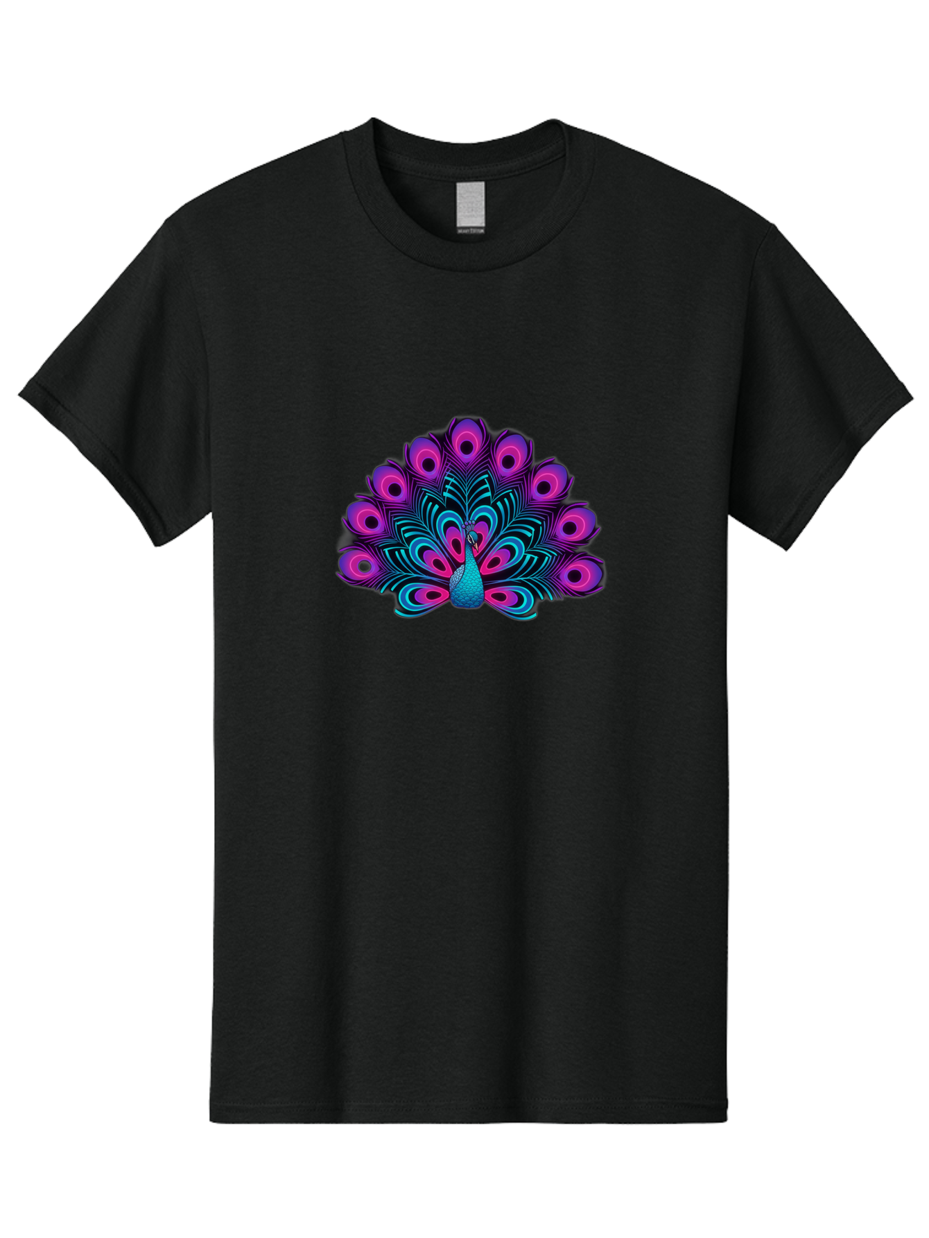 Peacock-16 Men'S Graphic Tee, 100% Cotton, Comfortable Casual Summer Wear, Machine Washable, Peacock Displaying Feathers, Vibrant Plumage, Blue And Purple Hues, Eye-Catching Pattern, Majestic Bird, Colorful Illustration, Intricate Design, Bab077