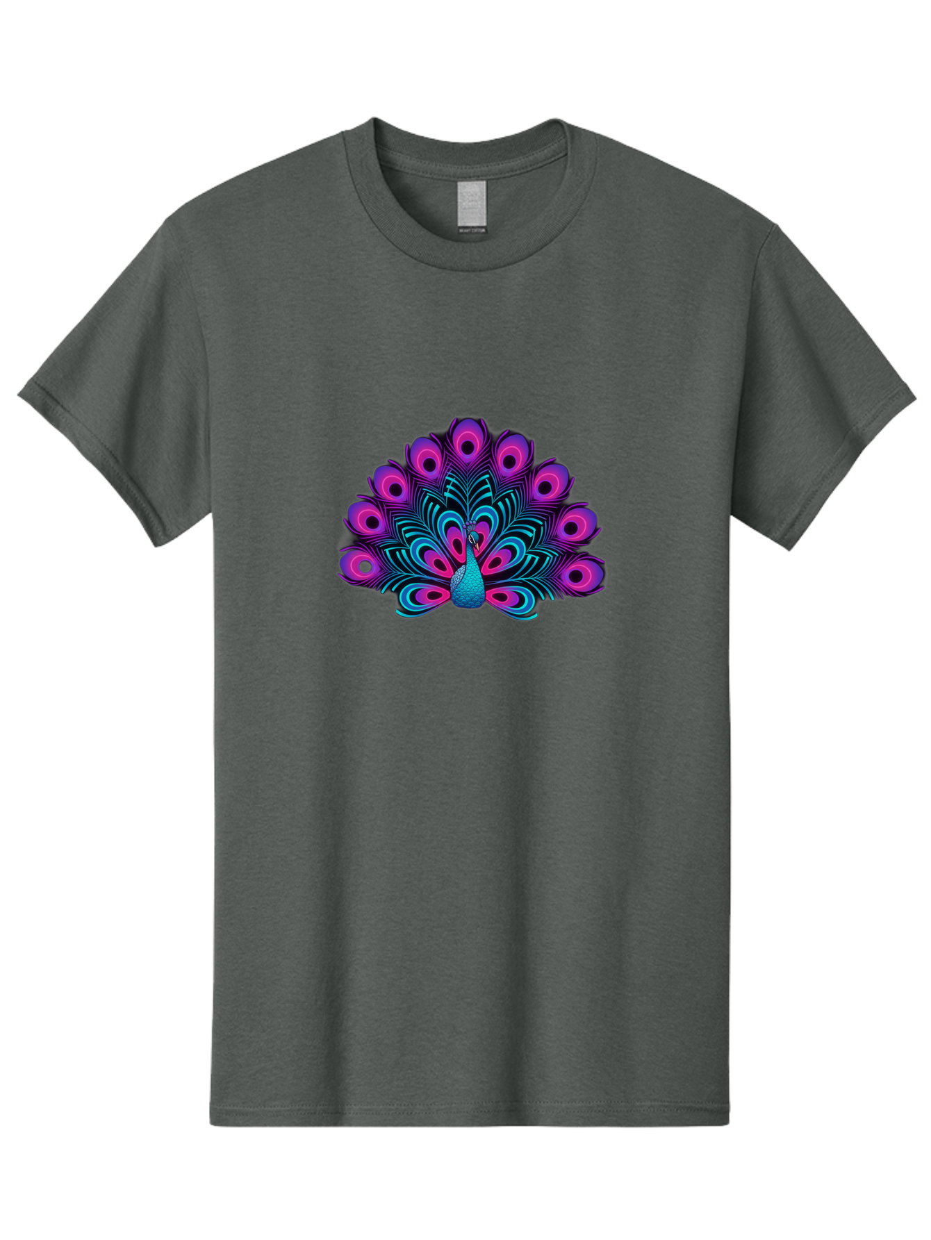 Peacock-16 Men'S Graphic Tee, 100% Cotton, Comfortable Casual Summer Wear, Machine Washable, Peacock Displaying Feathers, Vibrant Plumage, Blue And Purple Hues, Eye-Catching Pattern, Majestic Bird, Colorful Illustration, Intricate Design, Bab077