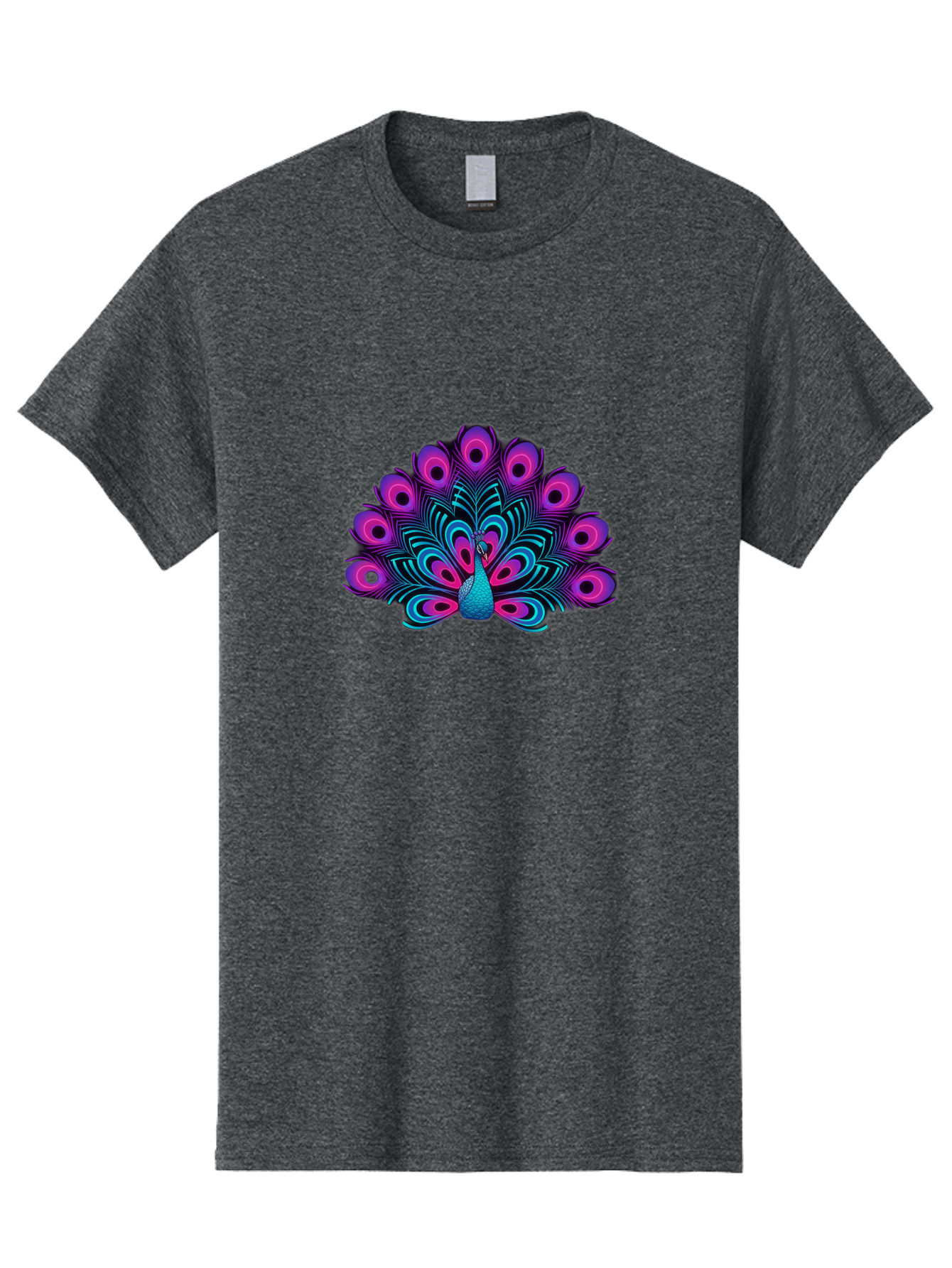 Peacock-16 Men'S Graphic Tee, 100% Cotton, Comfortable Casual Summer Wear, Machine Washable, Peacock Displaying Feathers, Vibrant Plumage, Blue And Purple Hues, Eye-Catching Pattern, Majestic Bird, Colorful Illustration, Intricate Design, Bab077