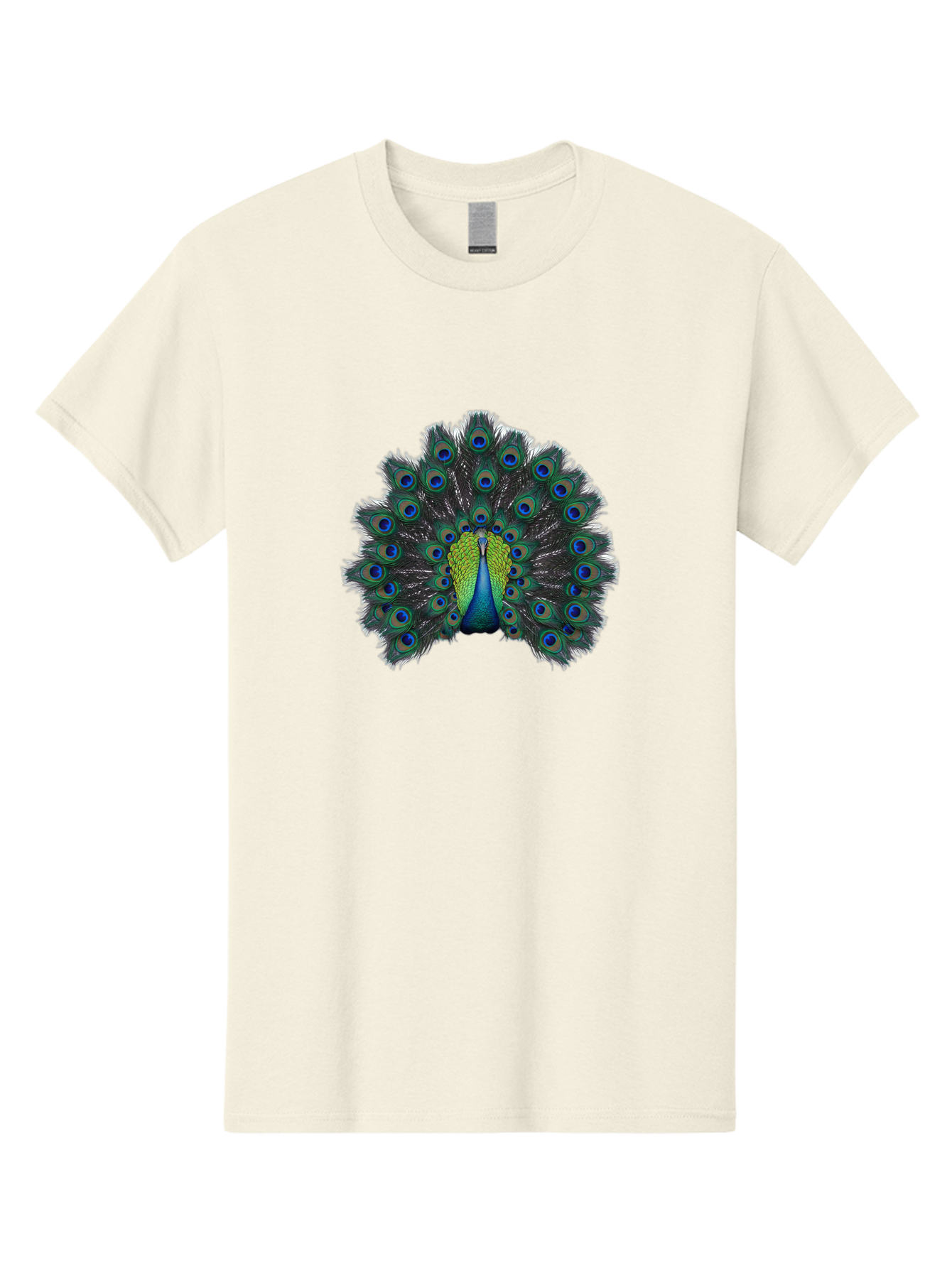 Peacock-17 Men'S Graphic Tee, 100% Cotton, Comfortable Casual Summer Wear, Machine Washable, Peacock With Spread Tail, Vibrant Feathers, Blue And Green Plumage, Eye-Catching Display, Majestic Bird, Exotic Beauty, Colorful Tail Feathers Bab078