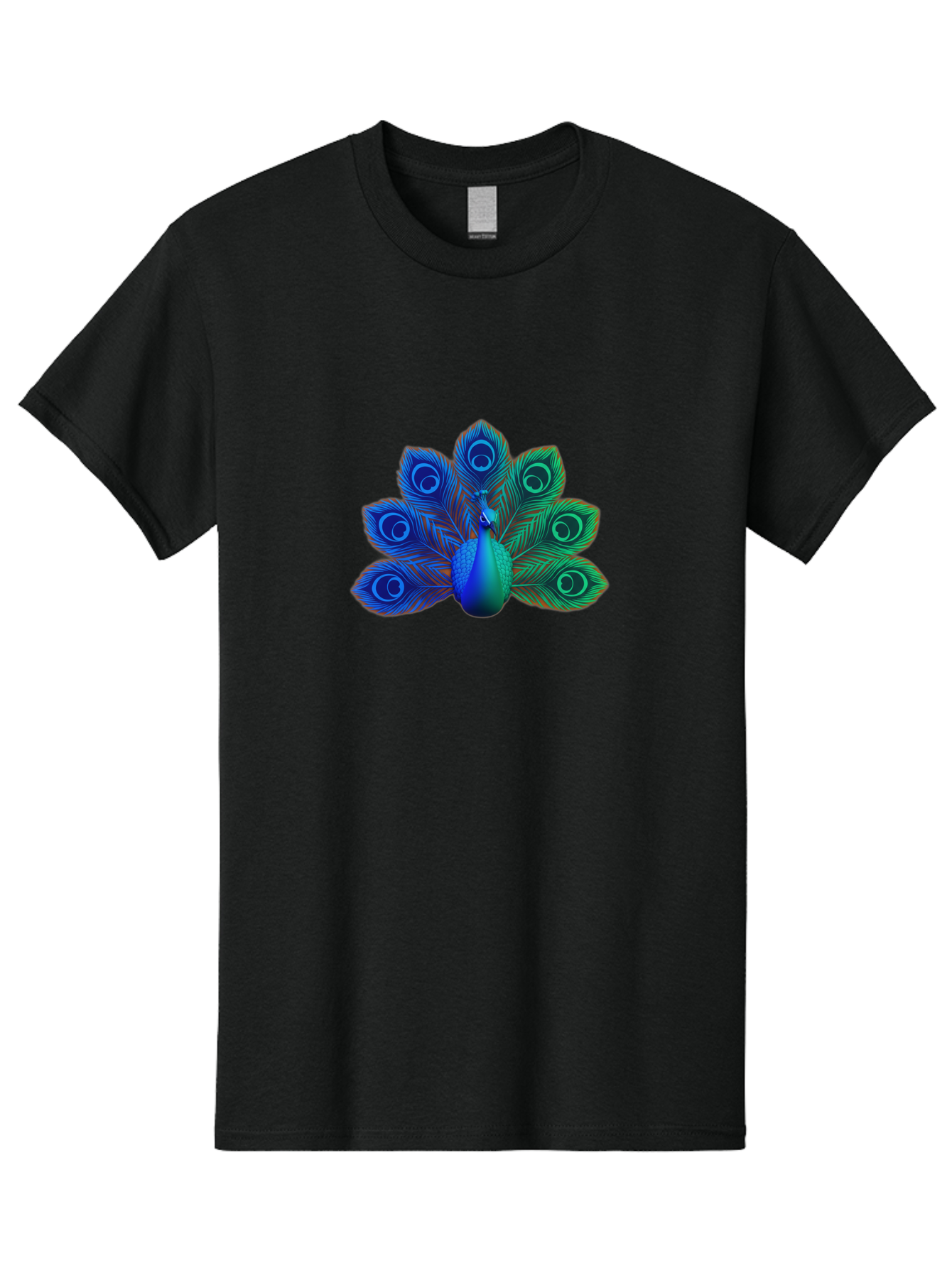 Peacock-18 Men'S Graphic Tee, 100% Cotton, Comfortable Casual Summer Wear, Machine Washable, Peacock Display, Vibrant Feathers, Blue Plumage, Colorful Bird, Majestic Creature, Iridescent Colors, Eye Spots, Feathered Beauty Bab079