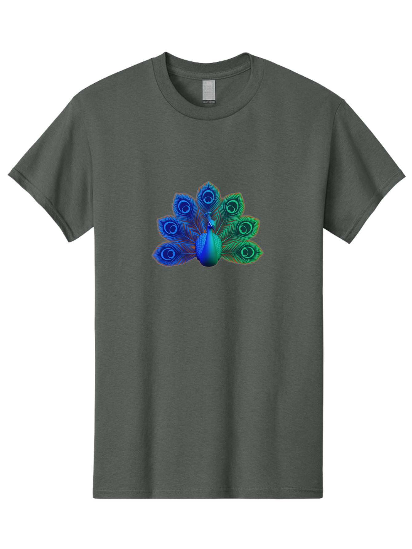 Peacock-18 Men'S Graphic Tee, 100% Cotton, Comfortable Casual Summer Wear, Machine Washable, Peacock Display, Vibrant Feathers, Blue Plumage, Colorful Bird, Majestic Creature, Iridescent Colors, Eye Spots, Feathered Beauty Bab079