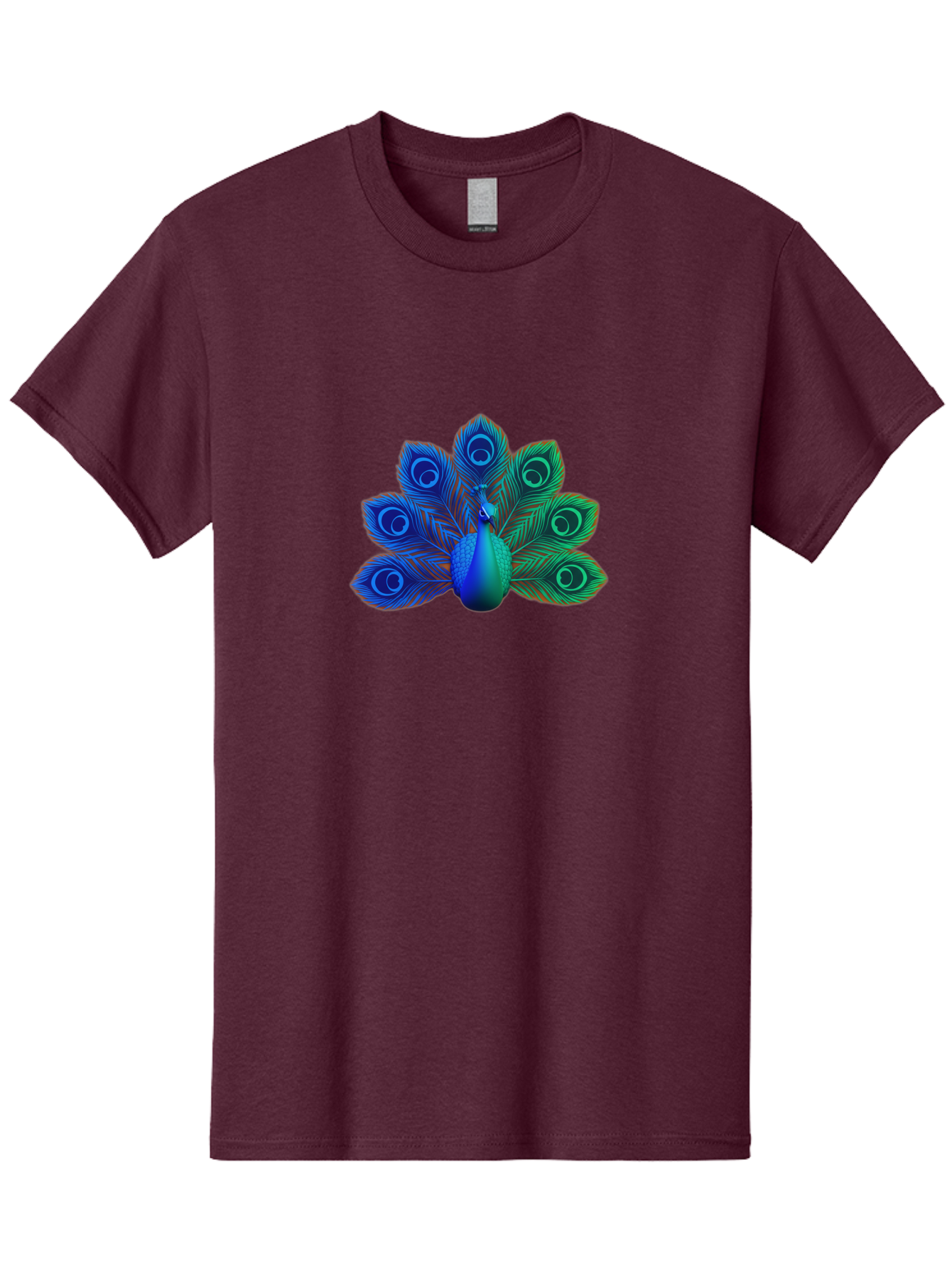 Peacock-18 Men'S Graphic Tee, 100% Cotton, Comfortable Casual Summer Wear, Machine Washable, Peacock Display, Vibrant Feathers, Blue Plumage, Colorful Bird, Majestic Creature, Iridescent Colors, Eye Spots, Feathered Beauty Bab079