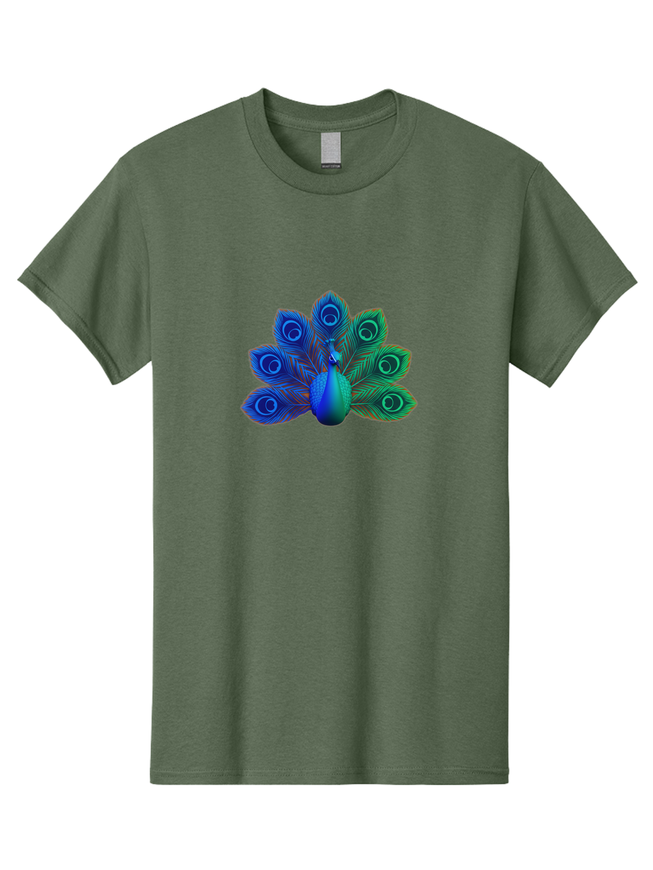 Peacock-18 Men'S Graphic Tee, 100% Cotton, Comfortable Casual Summer Wear, Machine Washable, Peacock Display, Vibrant Feathers, Blue Plumage, Colorful Bird, Majestic Creature, Iridescent Colors, Eye Spots, Feathered Beauty Bab079