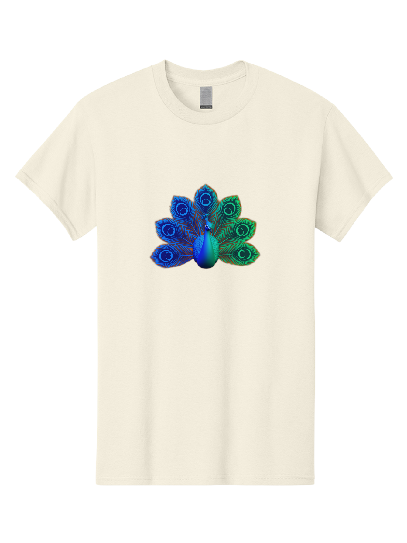 Peacock-18 Men'S Graphic Tee, 100% Cotton, Comfortable Casual Summer Wear, Machine Washable, Peacock Display, Vibrant Feathers, Blue Plumage, Colorful Bird, Majestic Creature, Iridescent Colors, Eye Spots, Feathered Beauty Bab079