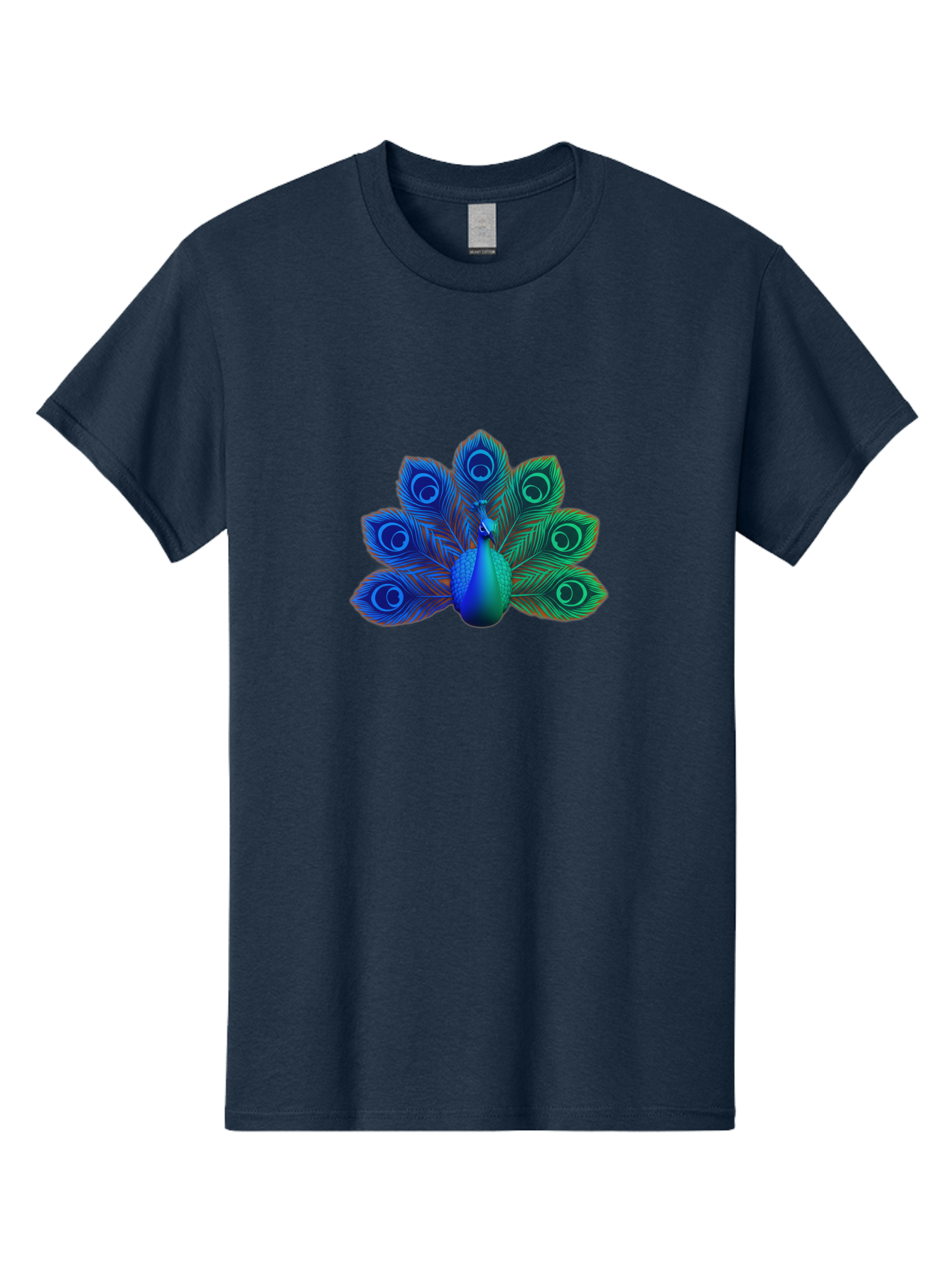Peacock-18 Men'S Graphic Tee, 100% Cotton, Comfortable Casual Summer Wear, Machine Washable, Peacock Display, Vibrant Feathers, Blue Plumage, Colorful Bird, Majestic Creature, Iridescent Colors, Eye Spots, Feathered Beauty Bab079