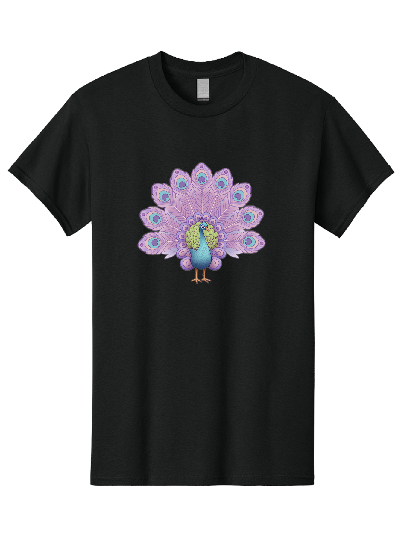 Peacock-2 Men'S Graphic Tee, 100% Cotton, Comfortable Casual Summer Wear, Machine Washable, Peacock Bird, Vibrant Plumage, Colorful Feathers, Blue And Purple Hues, Ornate Tail, Majestic Display, Eye-Catching Patterns, Luxurious Bird, Bab081