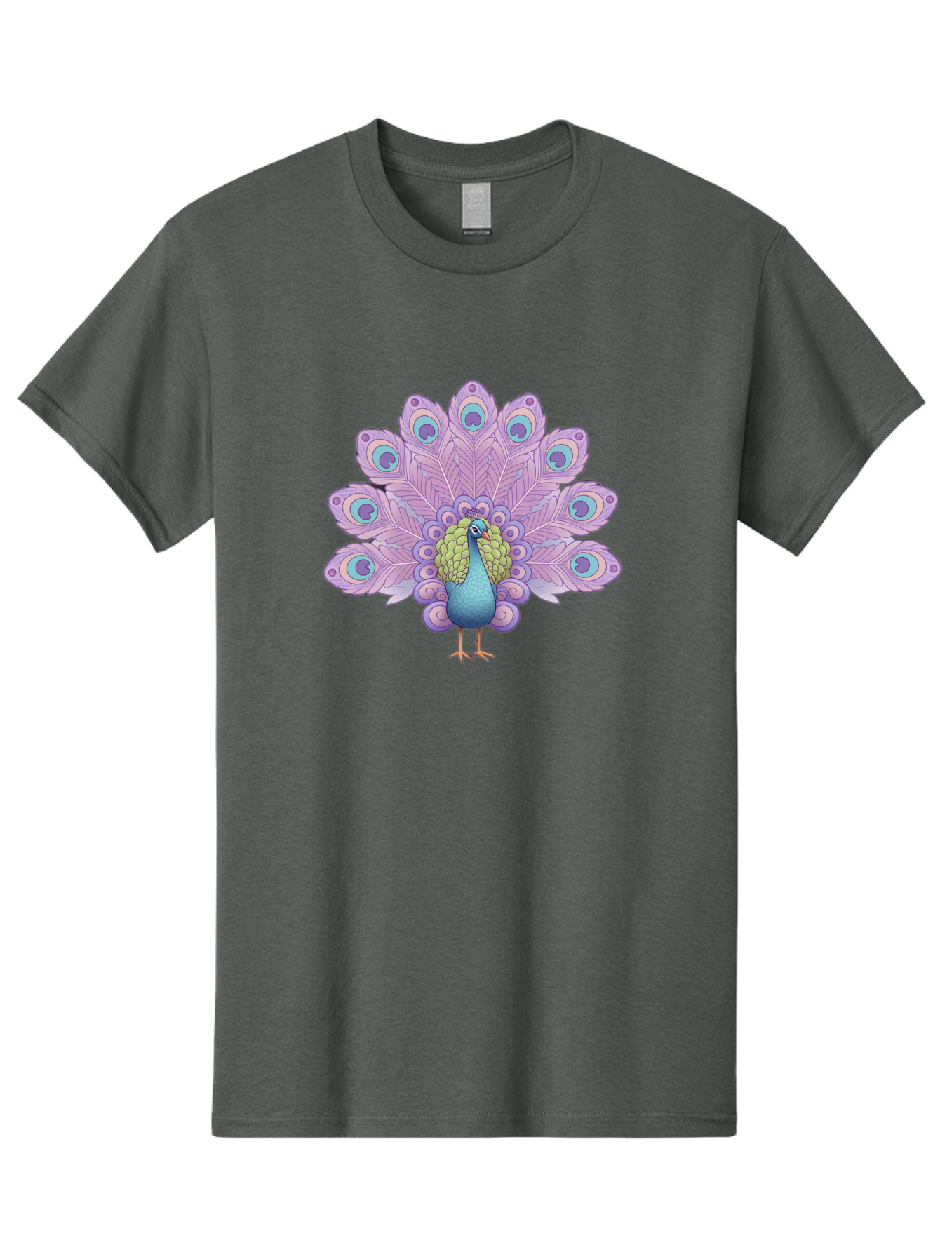 Peacock-2 Men'S Graphic Tee, 100% Cotton, Comfortable Casual Summer Wear, Machine Washable, Peacock Bird, Vibrant Plumage, Colorful Feathers, Blue And Purple Hues, Ornate Tail, Majestic Display, Eye-Catching Patterns, Luxurious Bird, Bab081